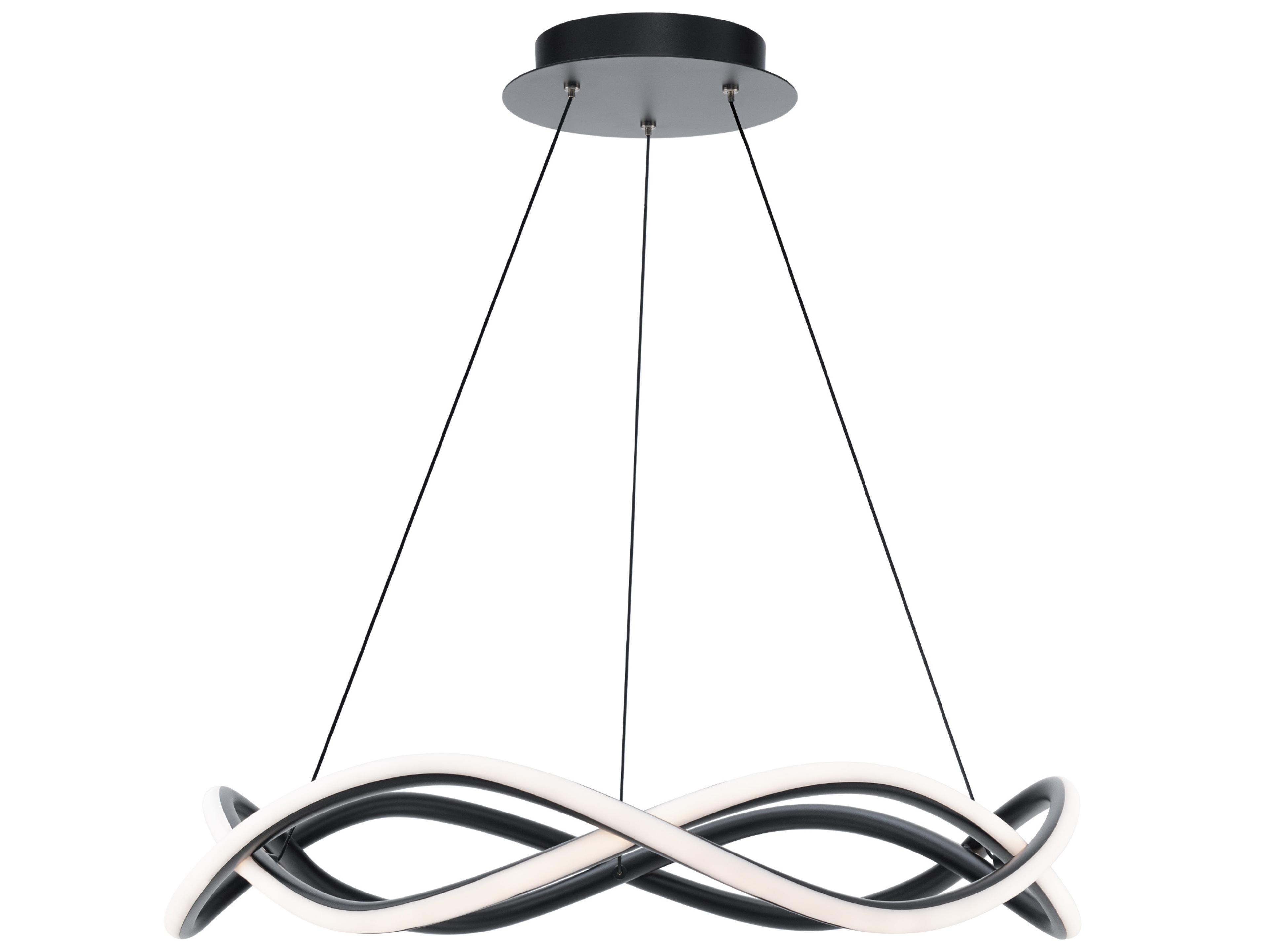 dweLED by WAC Lighting Swerve 2-Light Black Geometric Pendant