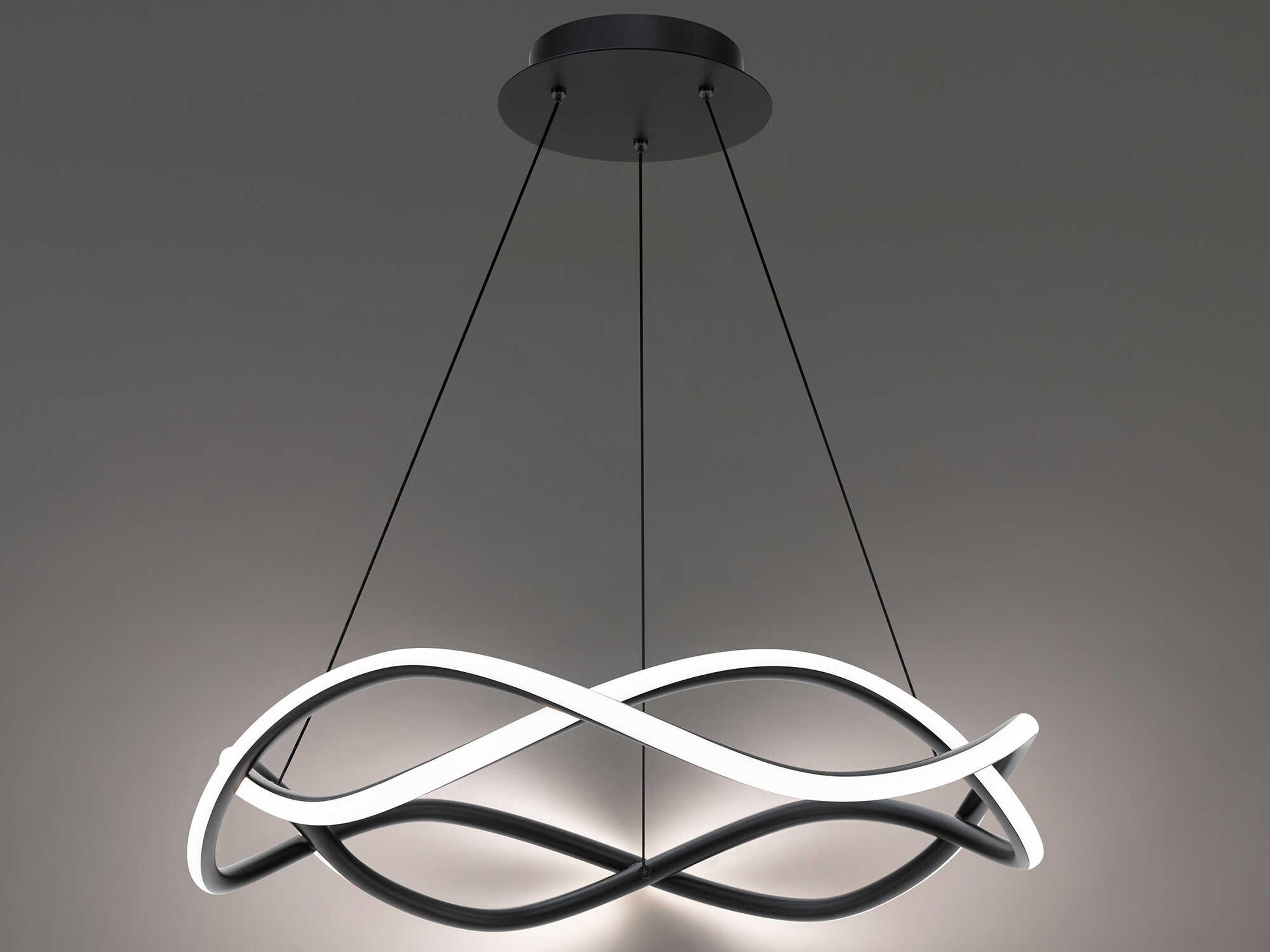 dweLED by WAC Lighting Swerve 2-Light Black Geometric Pendant