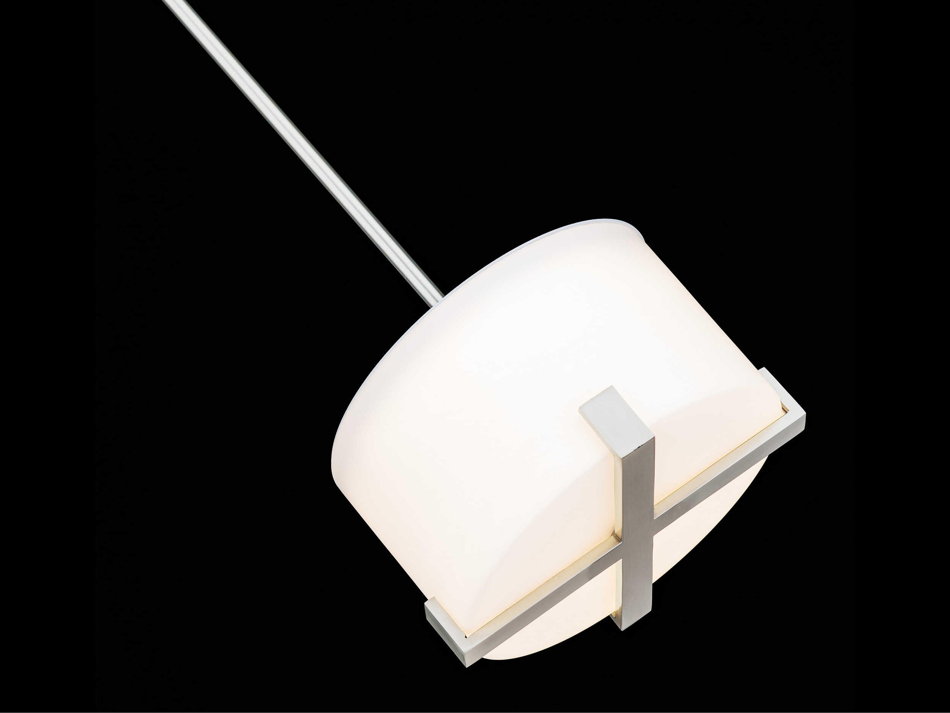 dweLED by WAC Lighting Laurel 1-Light Brushed Nickel Glass LED Drum Round Mini Pendant