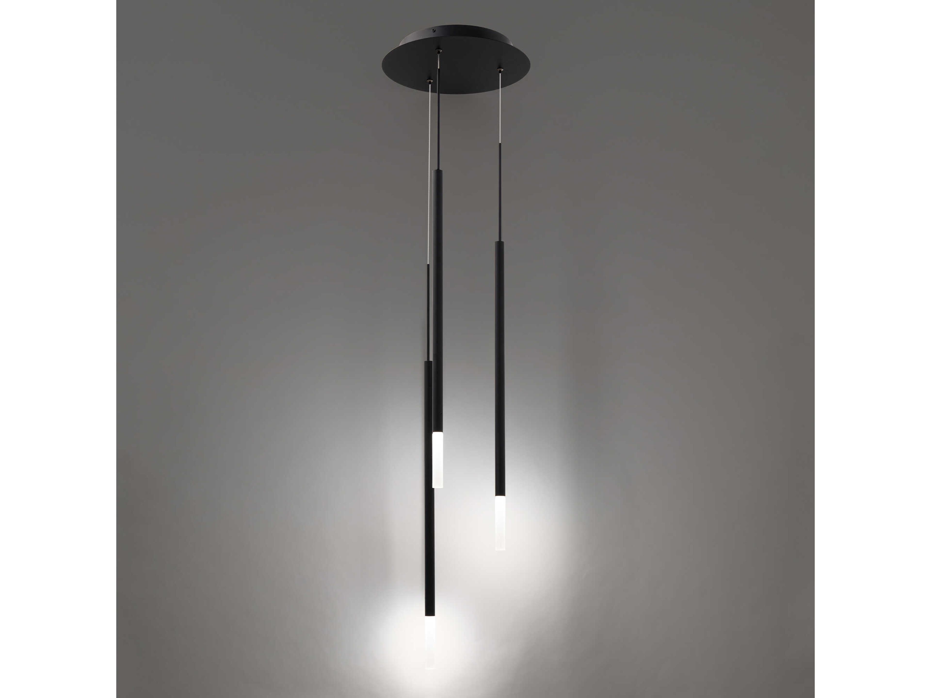 dweLED by WAC Lighting Viggo 3-Light Black Cylinder Linear Pendant