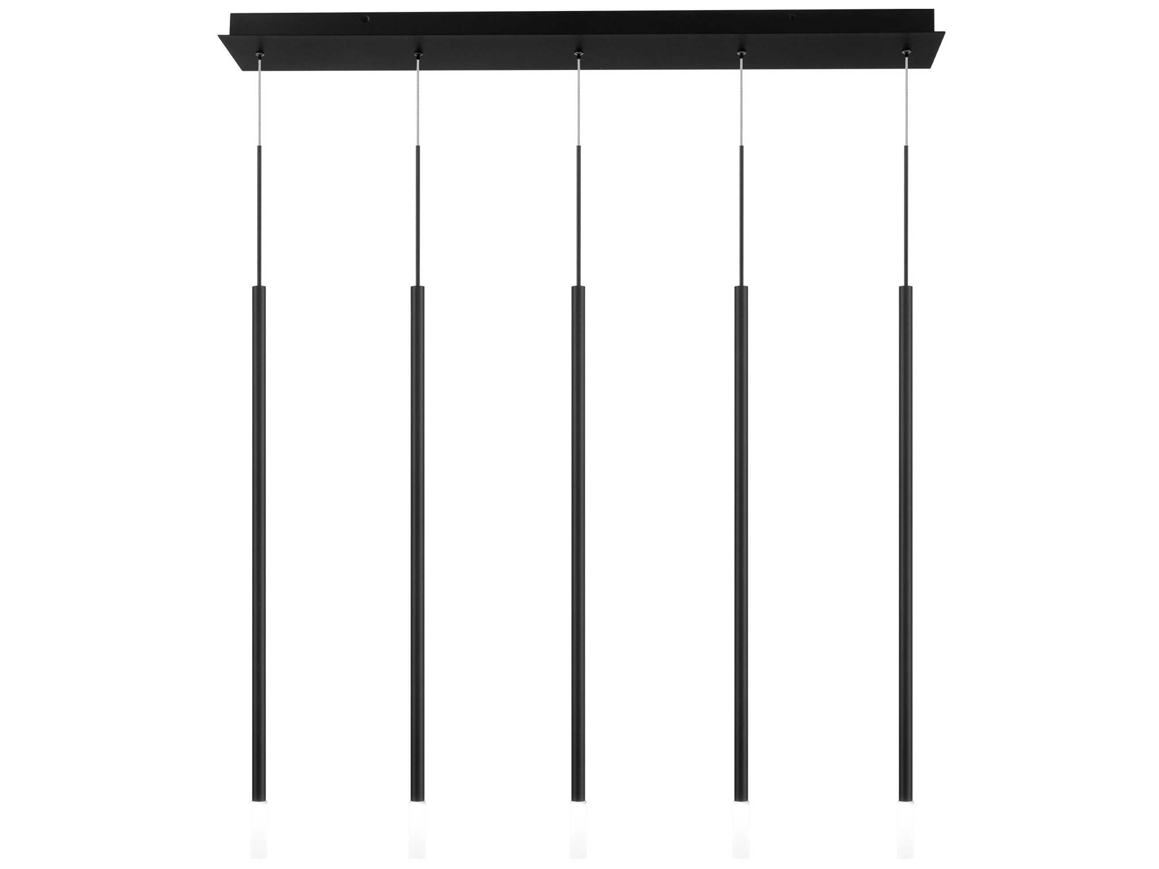 dweLED by WAC Lighting Viggo 5-Light Black Cylinder Linear Island Pendant