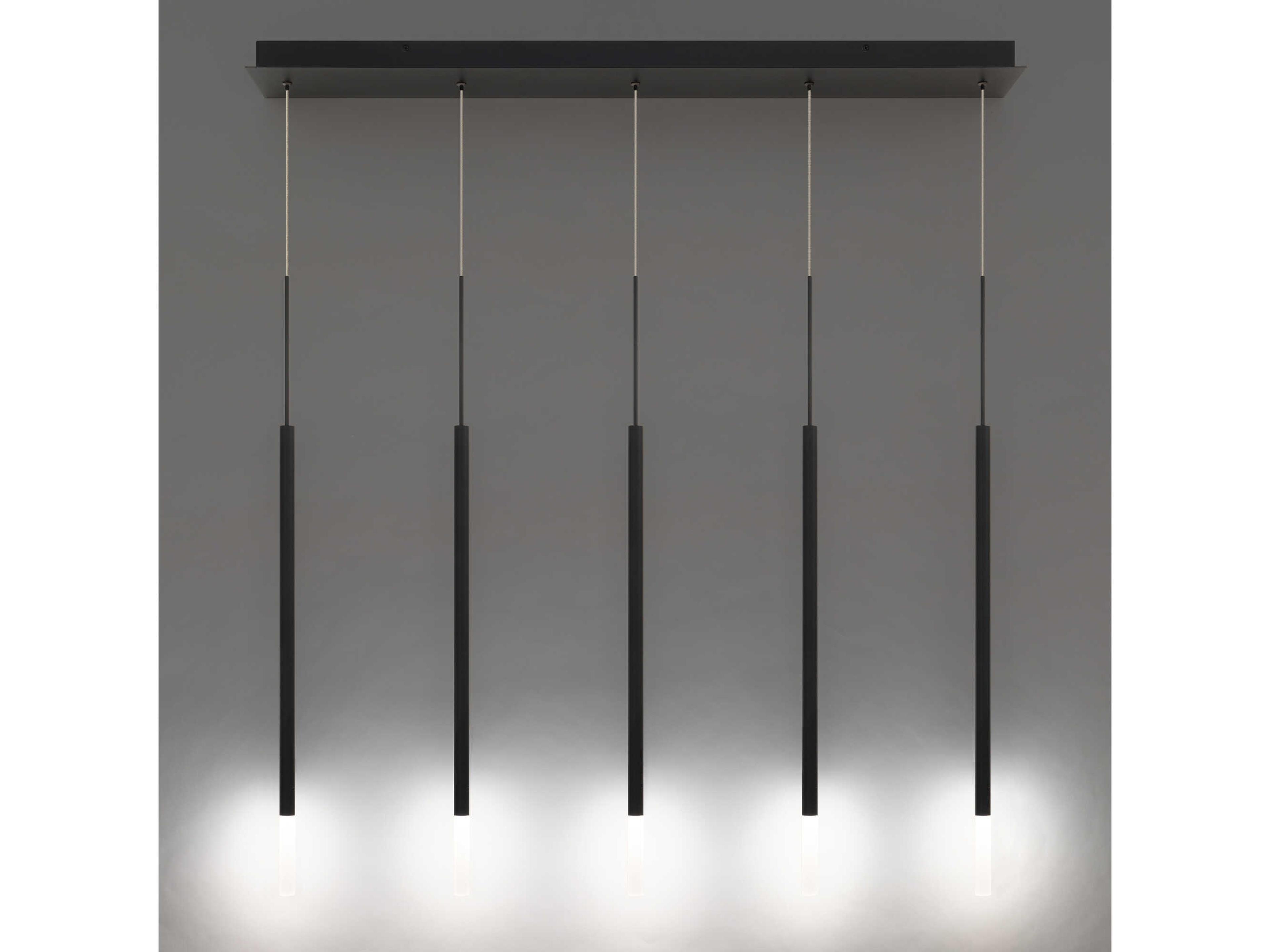 dweLED by WAC Lighting Viggo 5-Light Black Cylinder Linear Island Pendant