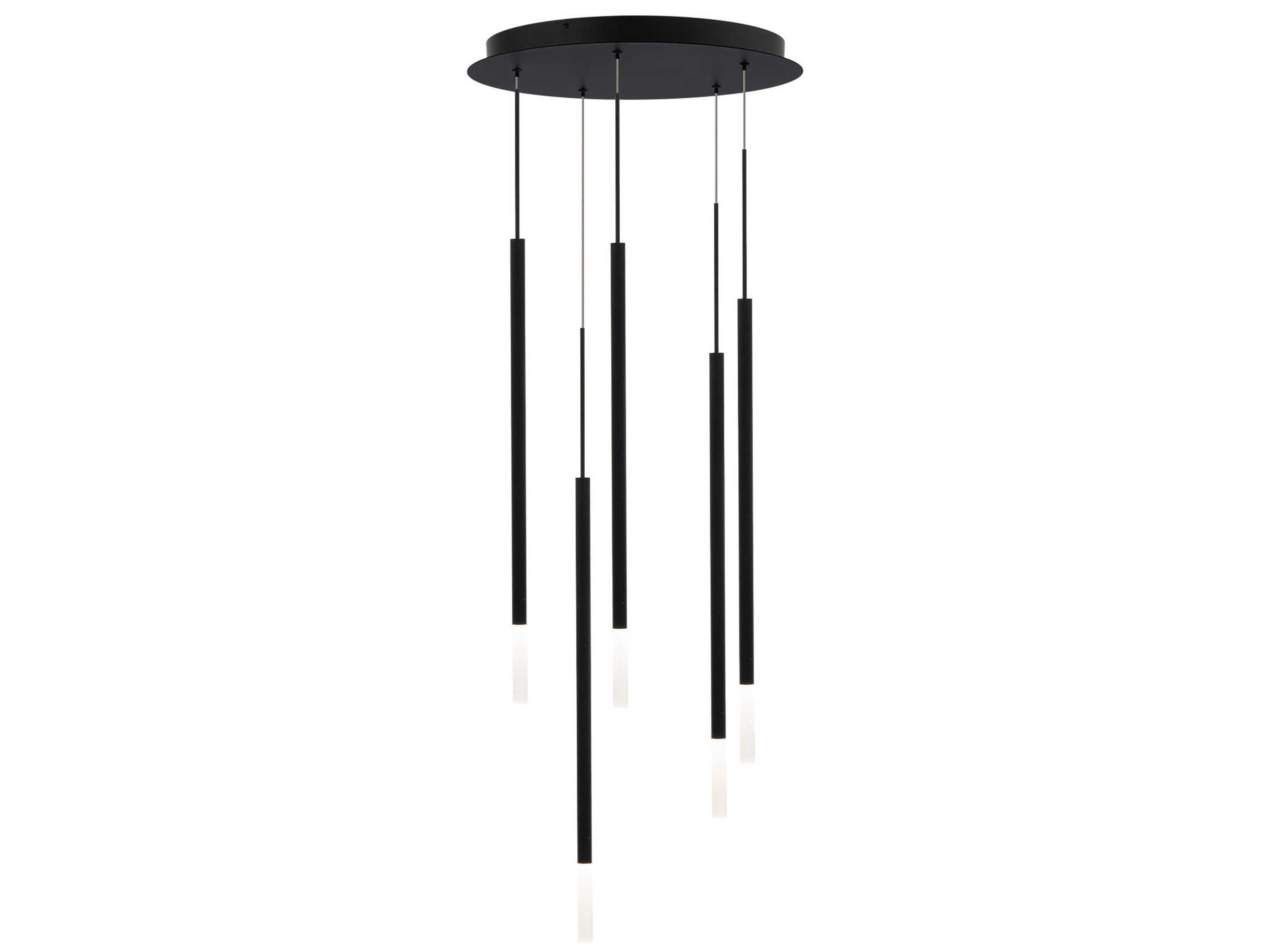 Viggo 5-Light Black Cylinder Linear Pendant