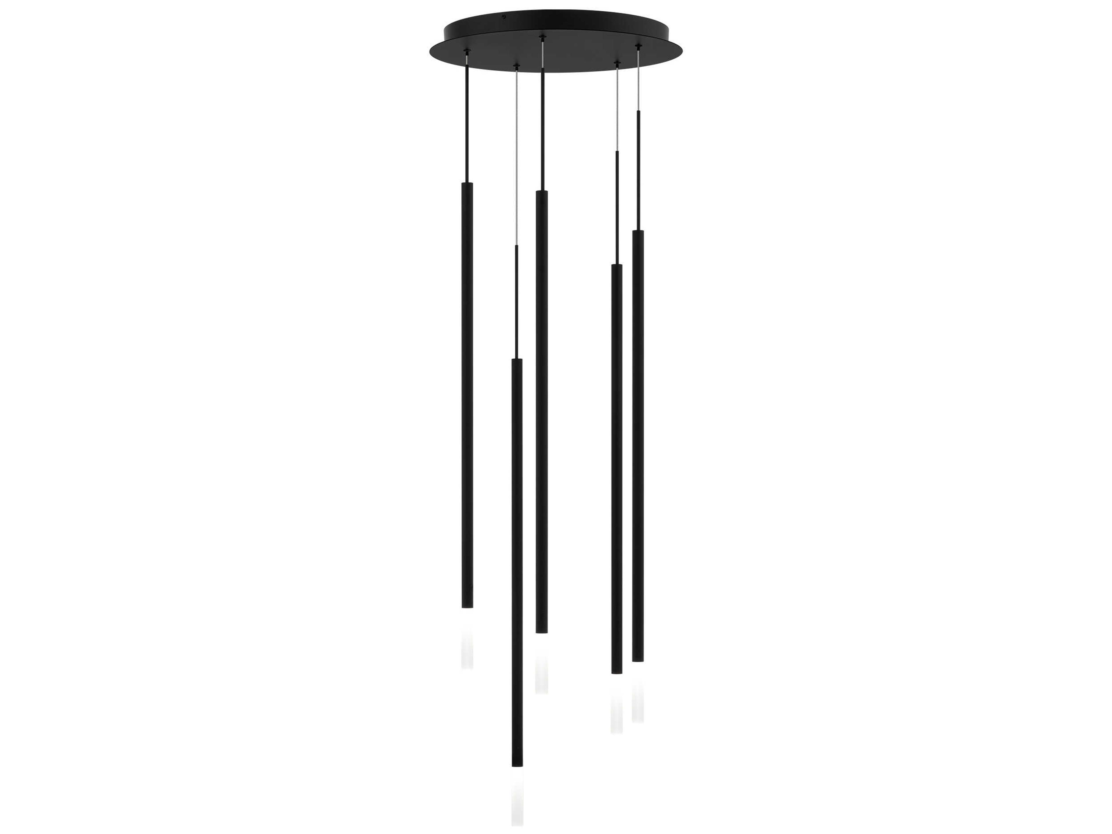 dweLED by WAC Lighting Viggo 5-Light Black Cylinder Linear Pendant