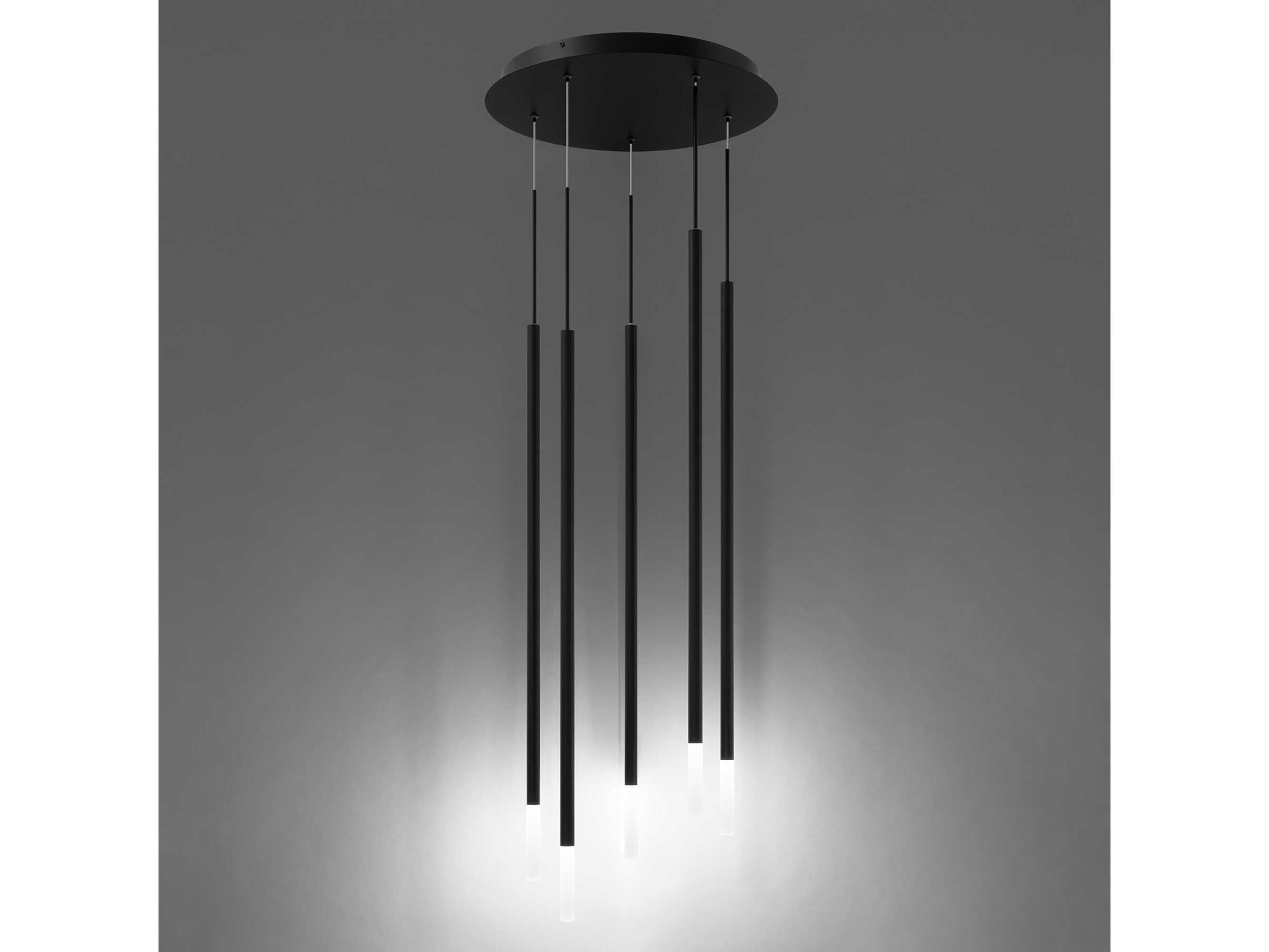 dweLED by WAC Lighting Viggo 5-Light Black Cylinder Linear Pendant