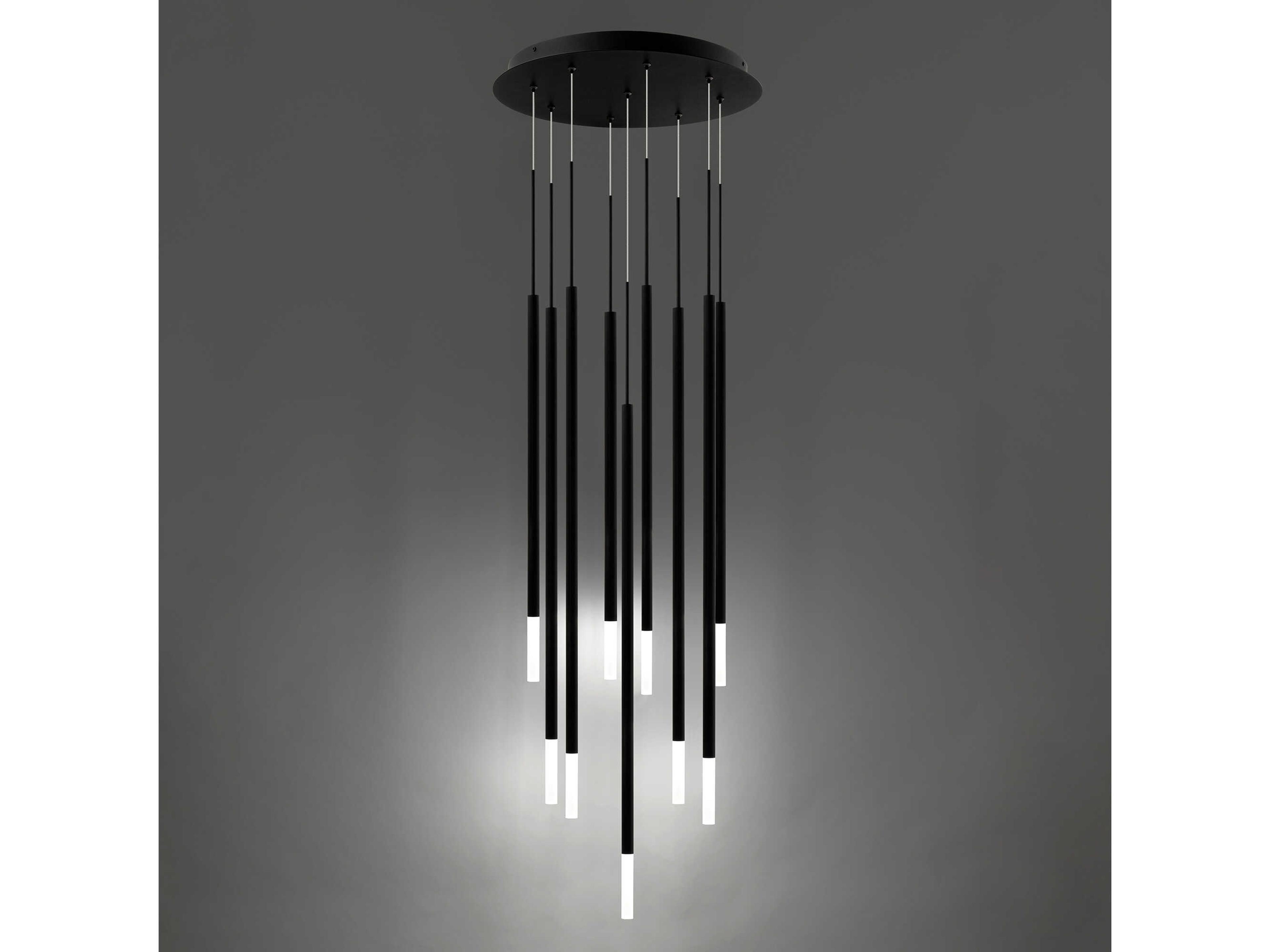 dweLED by WAC Lighting Viggo 9-Light Black Cylinder Linear Pendant