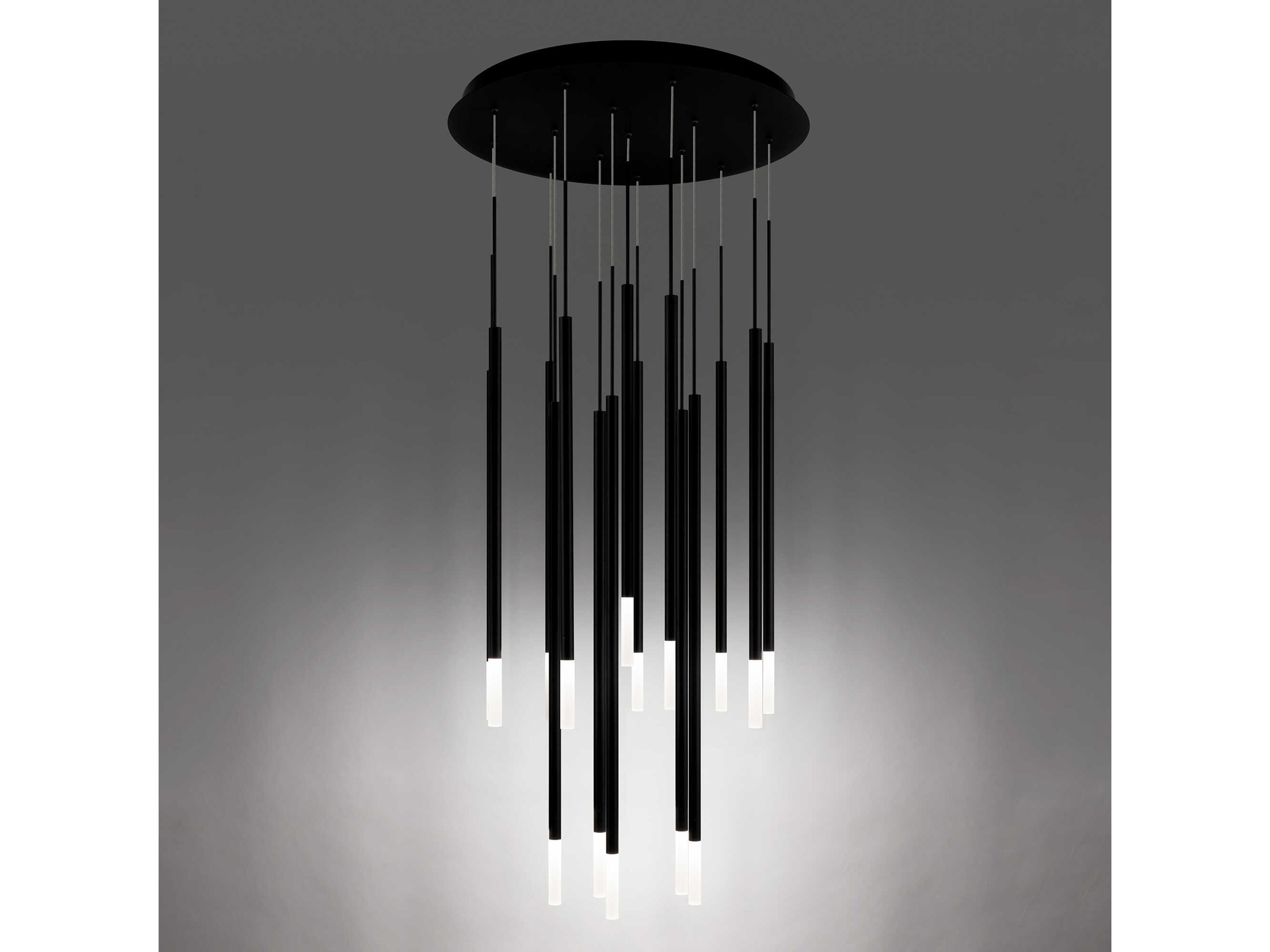 dweLED by WAC Lighting Viggo 15-Light Black Cylinder Linear Pendant