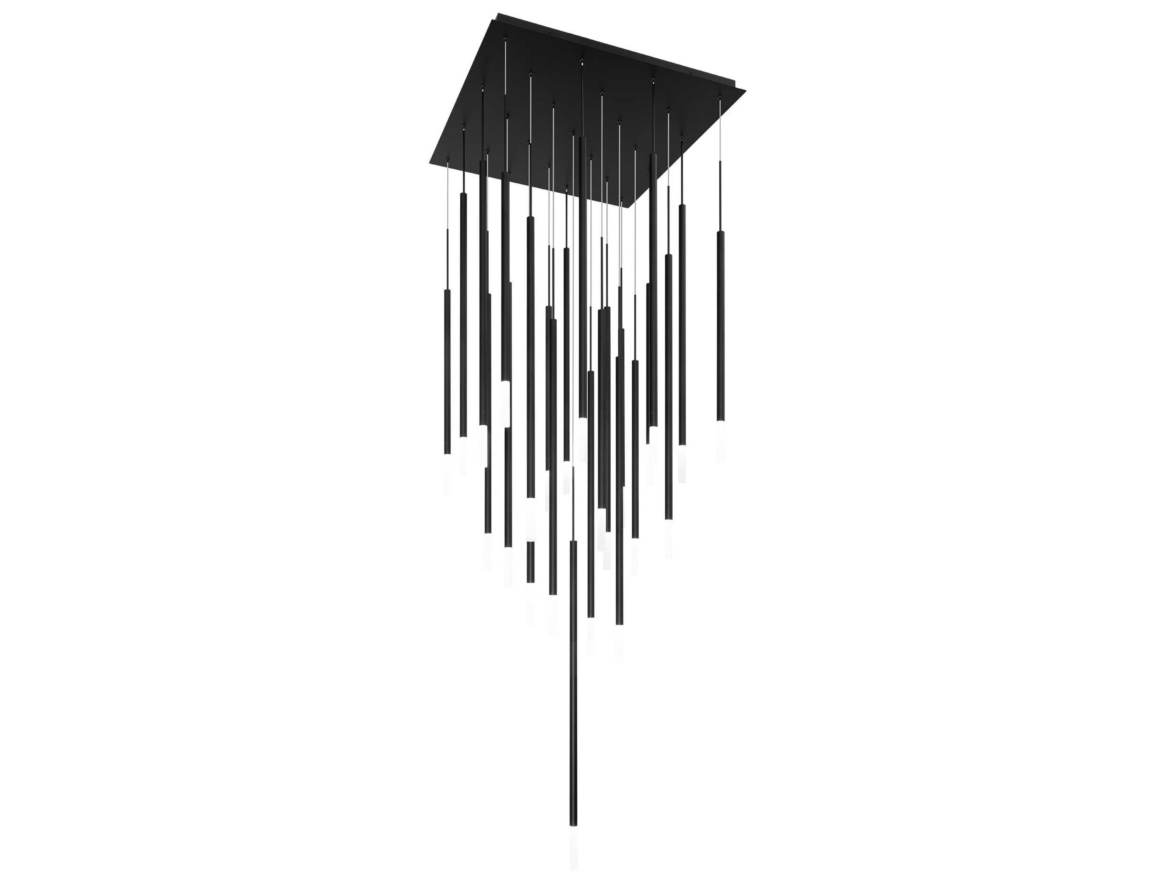 Viggo 25-Light Black Cylinder Linear Pendant