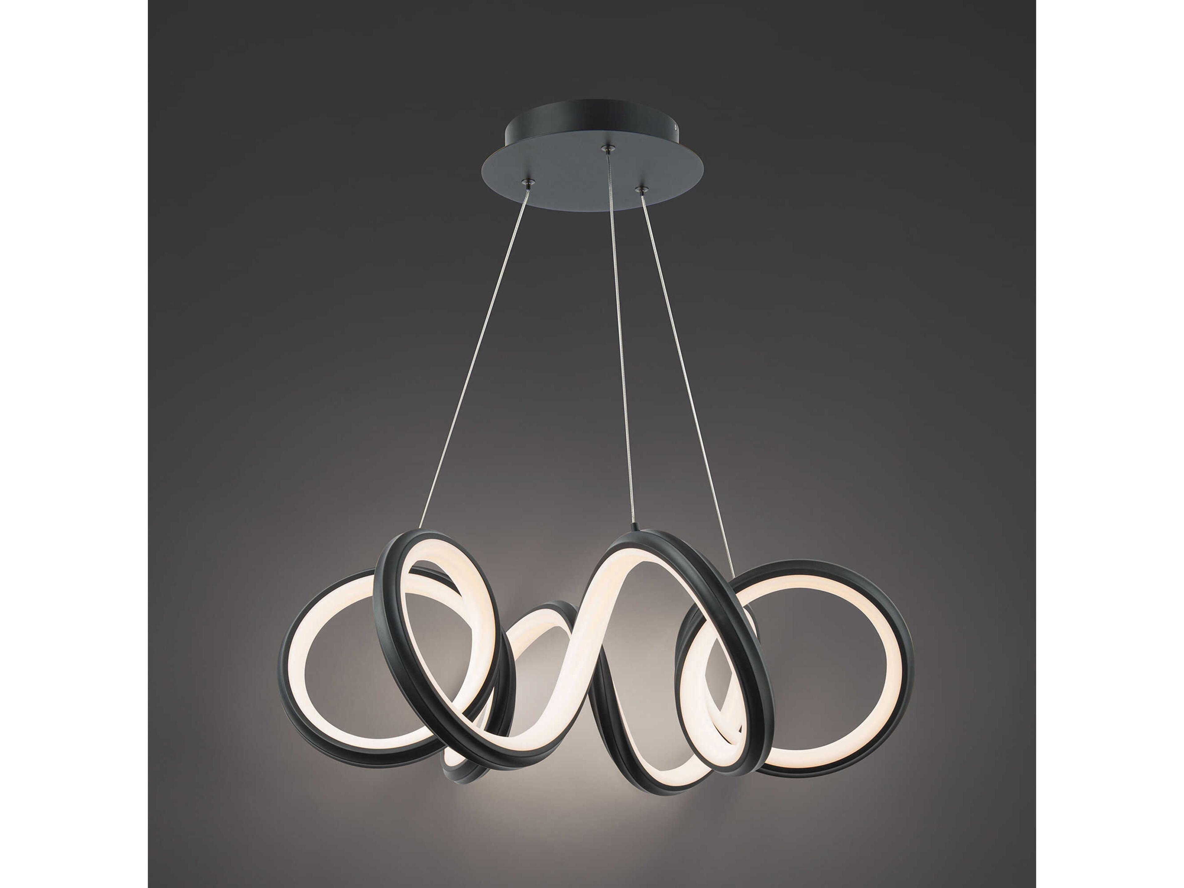 dweLED by WAC Lighting Mamba 1-Light Black LED Round Pendant