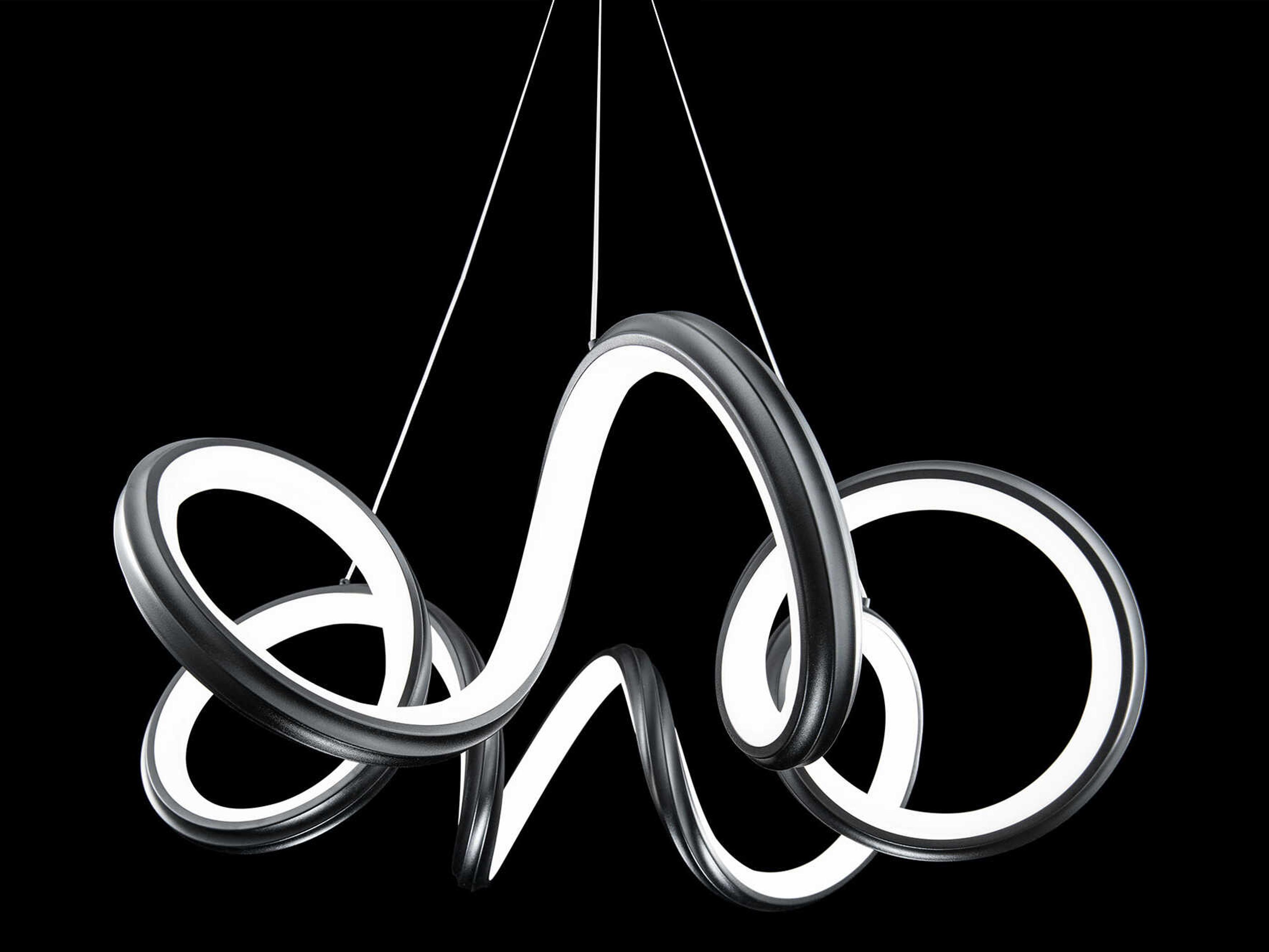 dweLED by WAC Lighting Mamba 1-Light Black LED Round Pendant