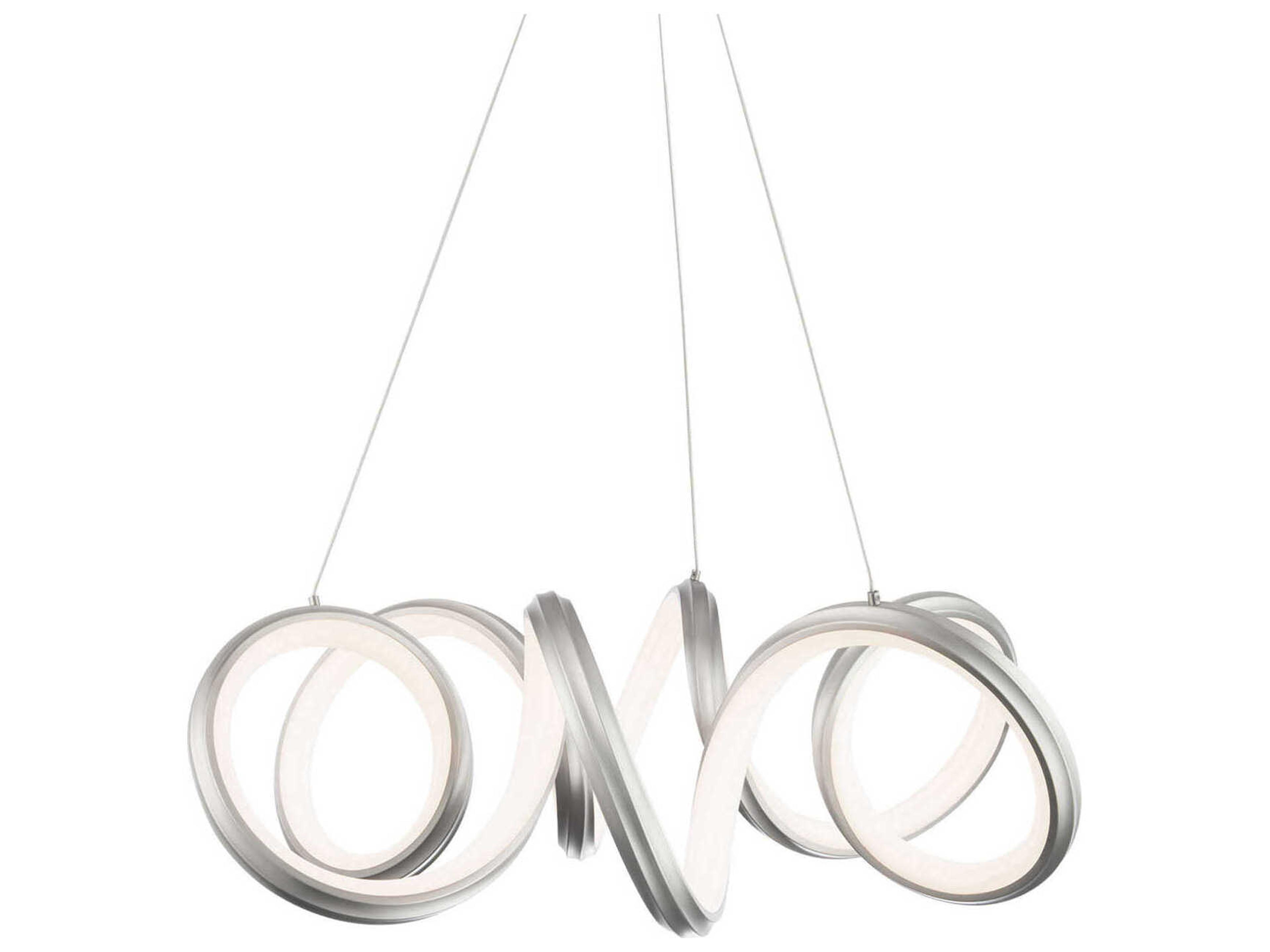 dweLED by WAC Lighting Mamba 1-Light Brushed Nickel LED Round Pendant