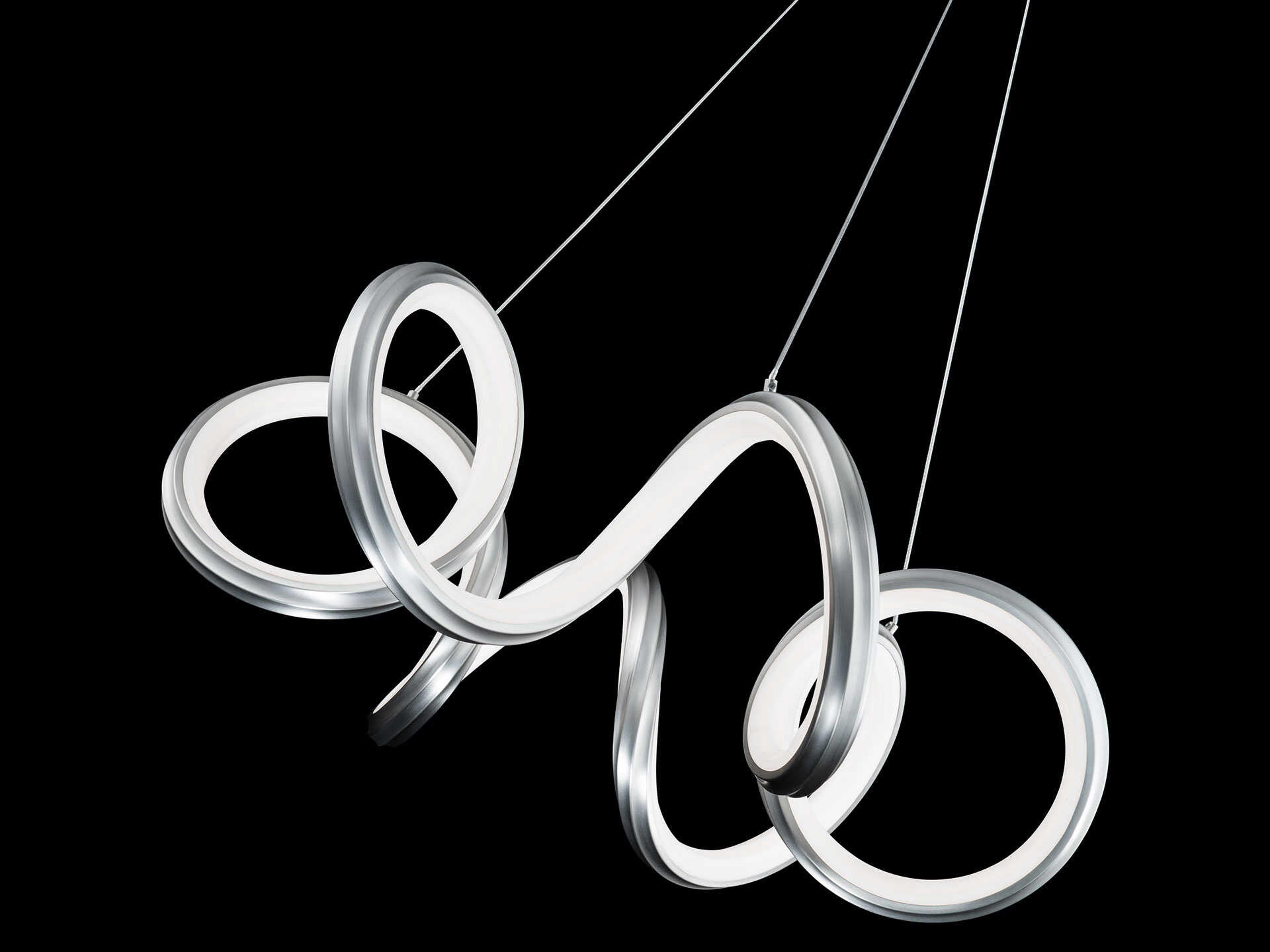 dweLED by WAC Lighting Mamba 1-Light Brushed Nickel LED Round Pendant