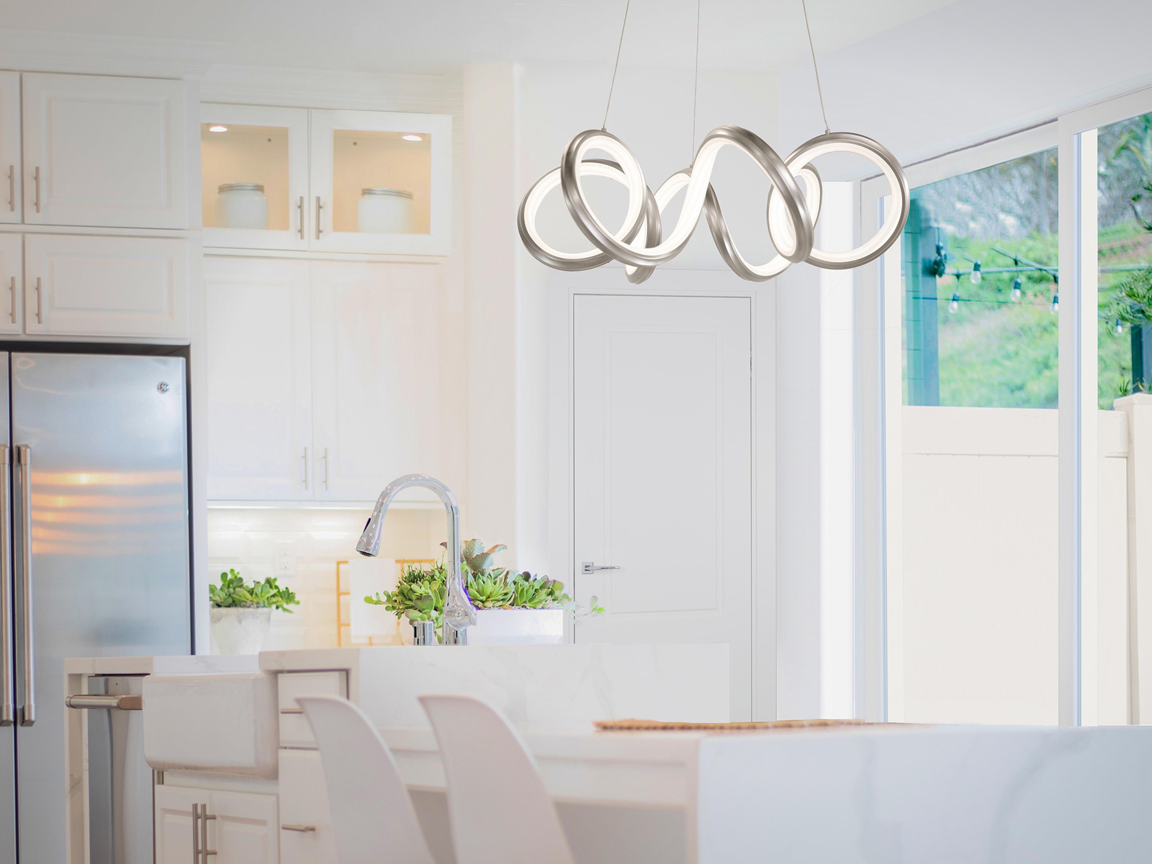 dweLED by WAC Lighting Mamba 1-Light Brushed Nickel LED Round Pendant