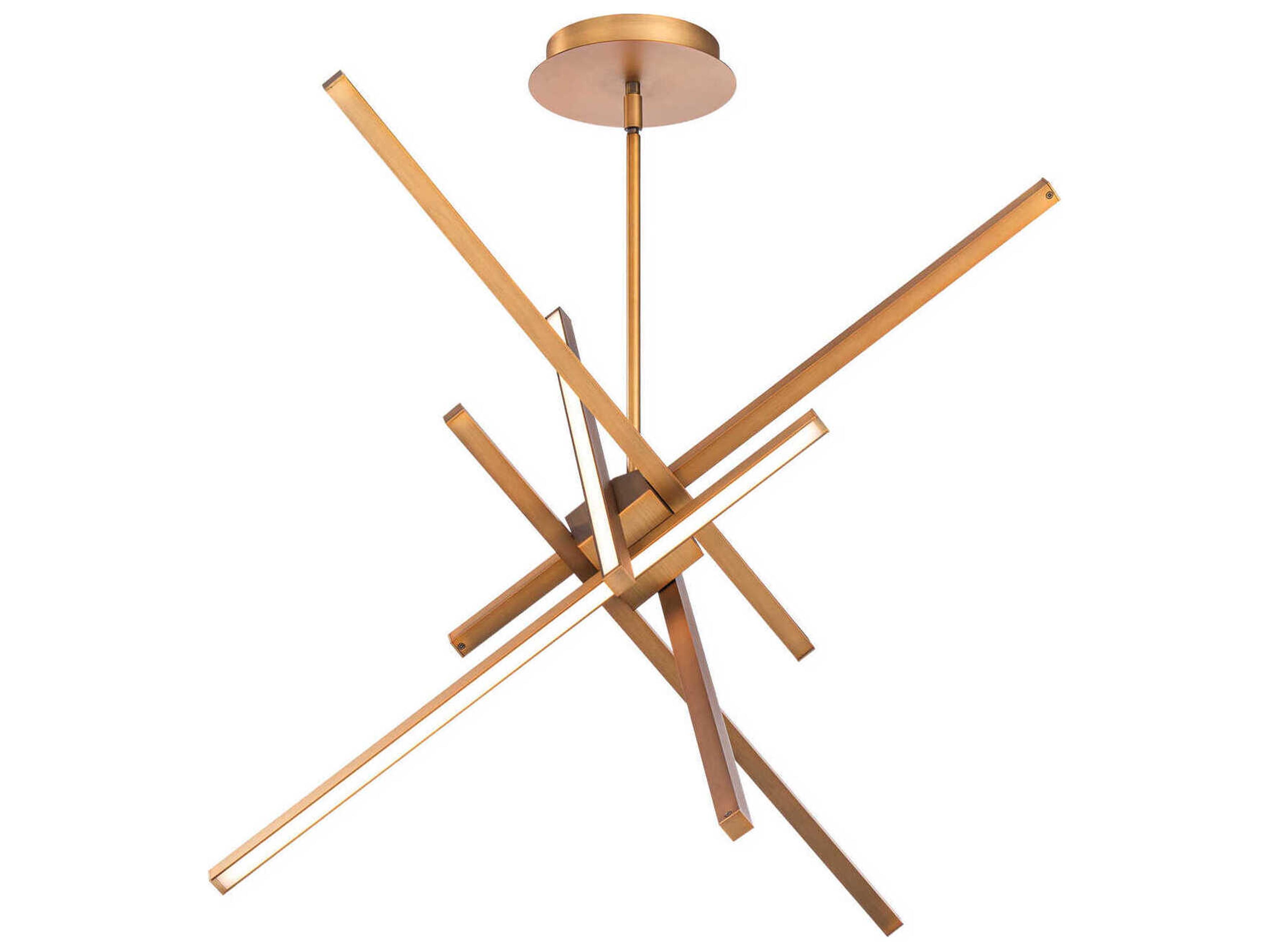 dweLED Parallax LED Pendant in Aged Brass