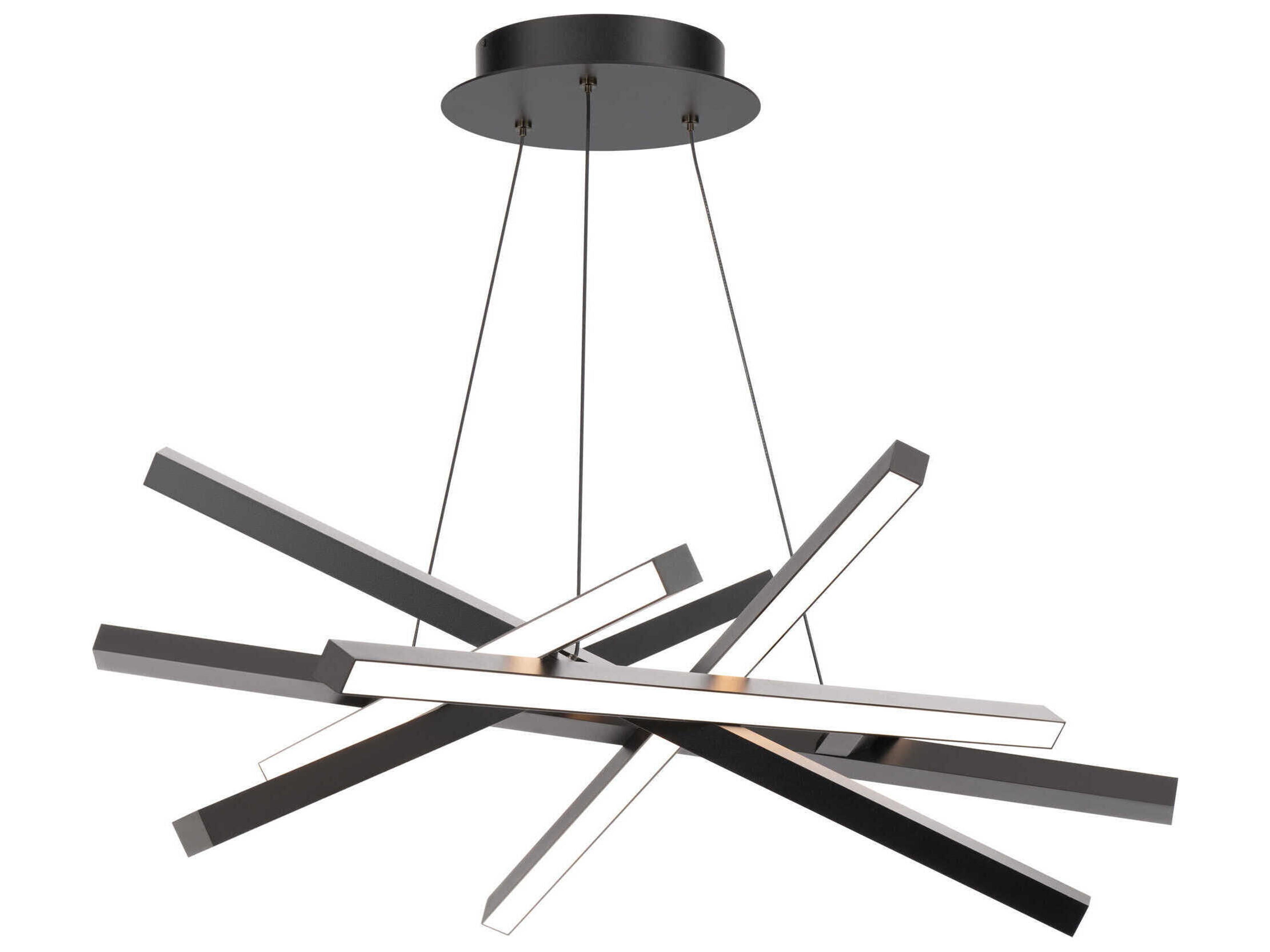 Parallax 6-Light Black LED Geometric Pendant