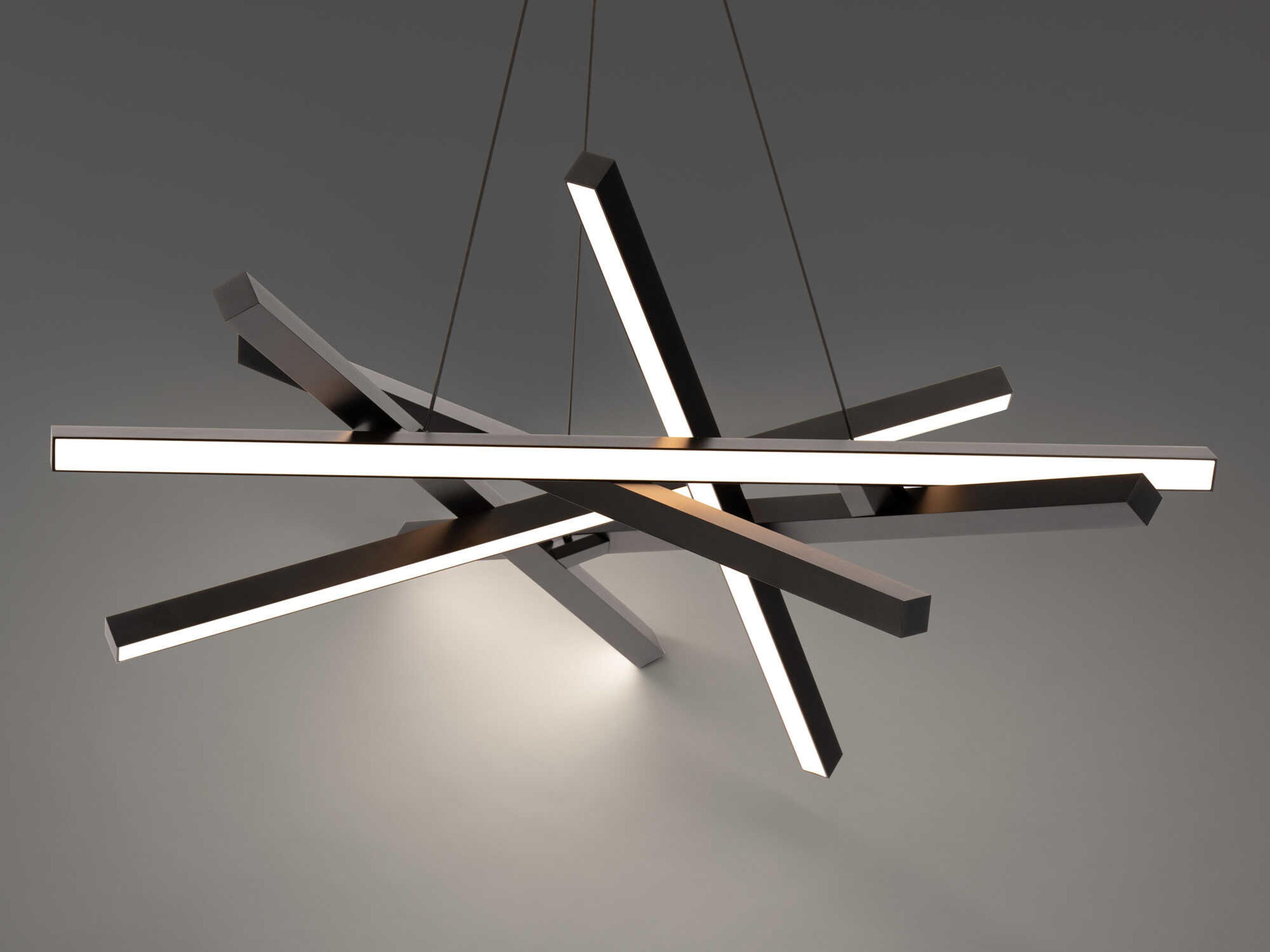 dweLED by WAC Lighting Parallax 6-Light Black LED Geometric Pendant