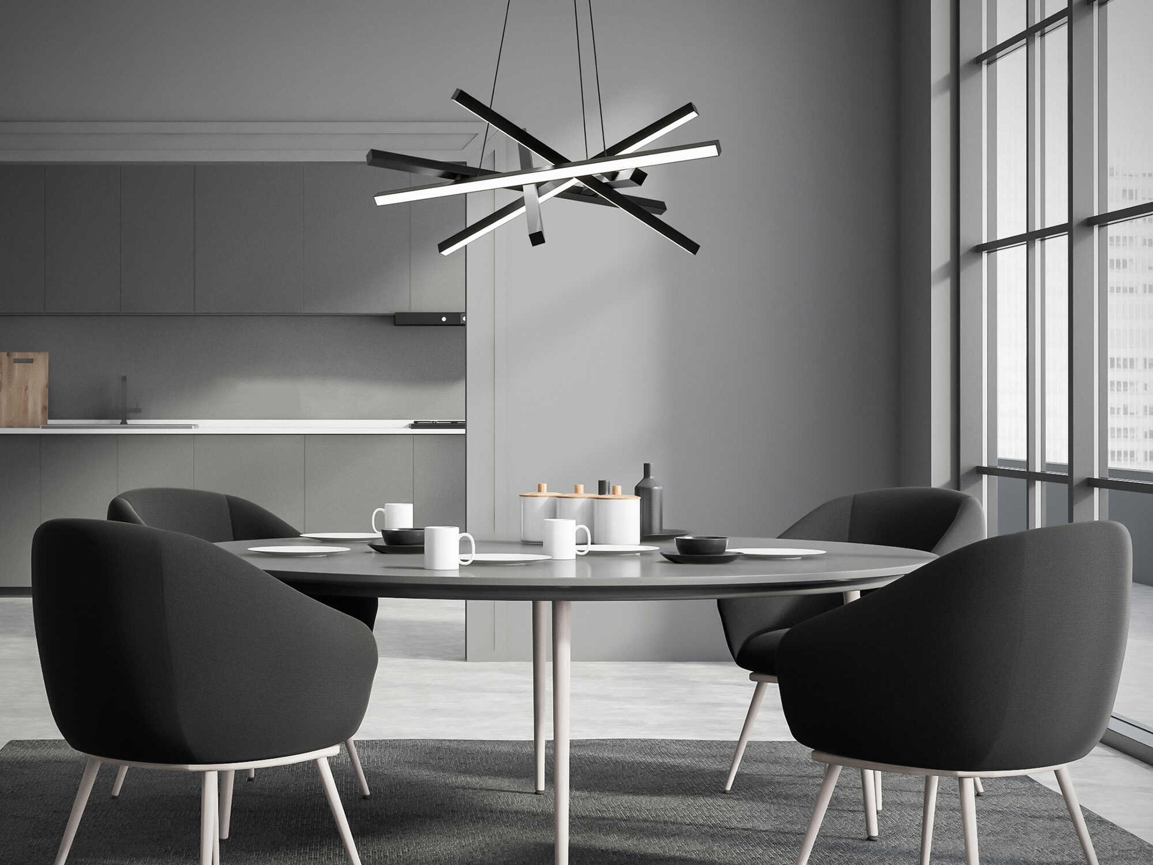 dweLED by WAC Lighting Parallax 6-Light Black LED Geometric Pendant