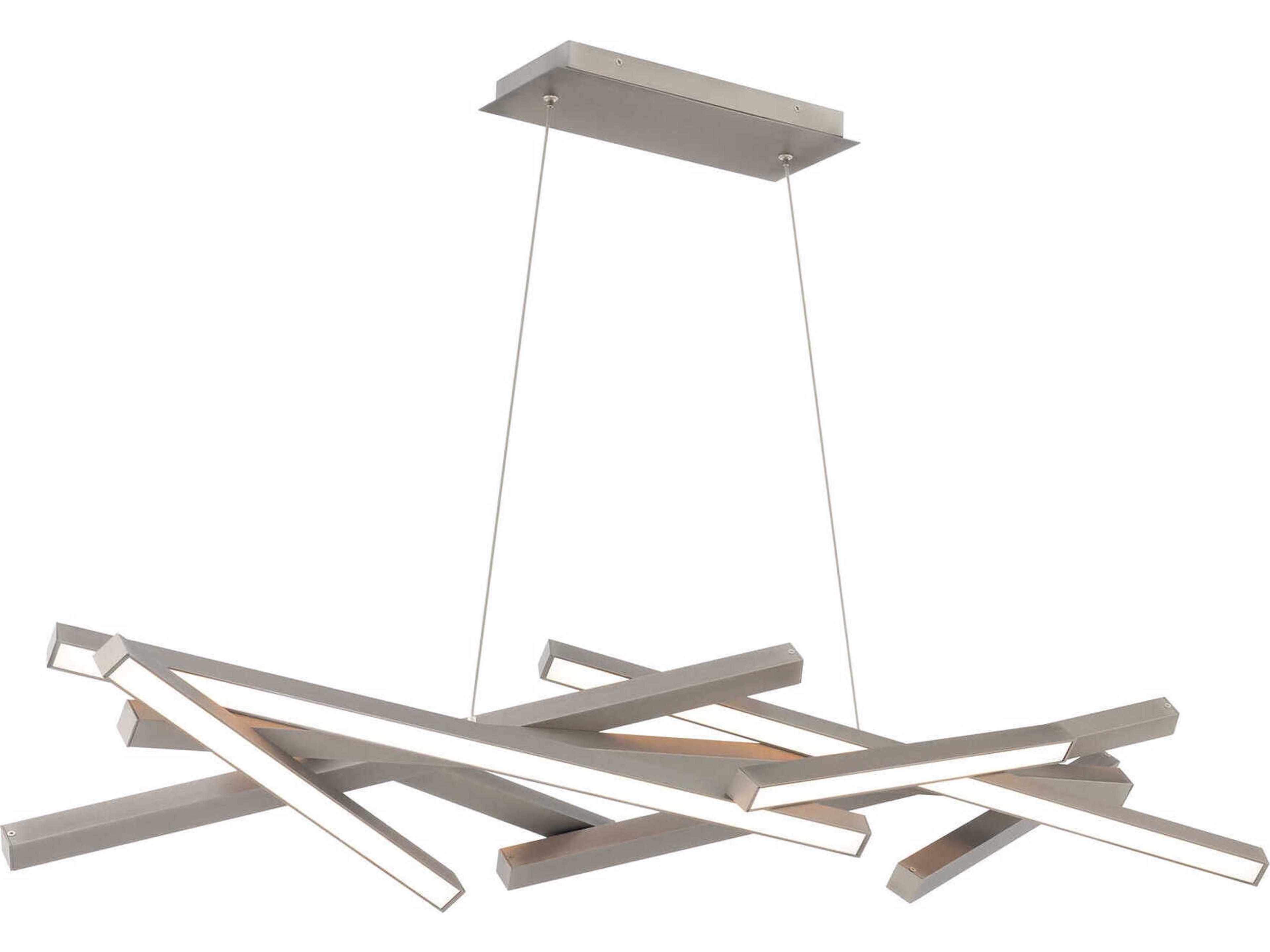 Parallax 8-Light Brushed Nickel Geometric Linear Island Pendant