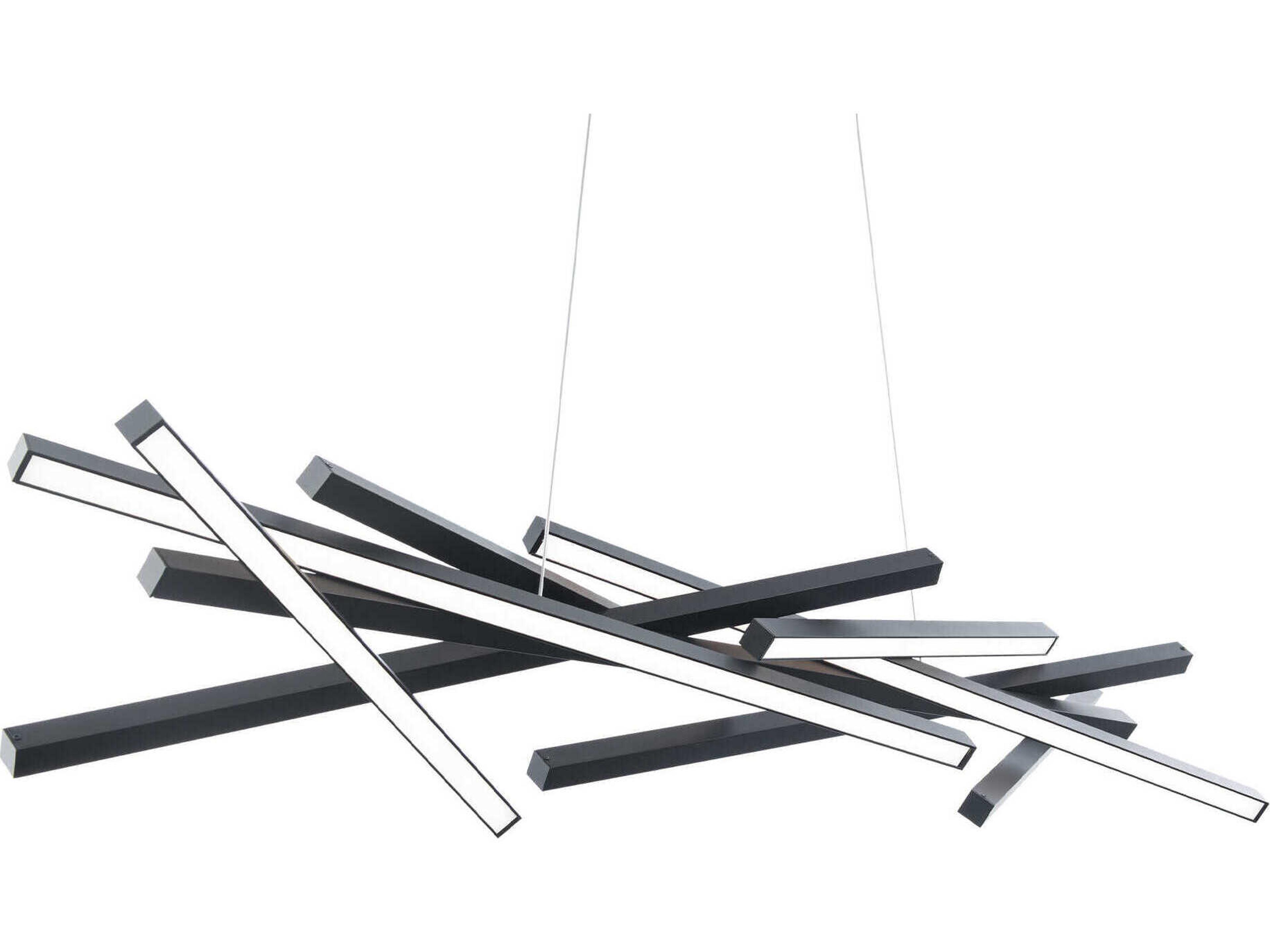 dweLED by WAC Lighting Parallax 8-Light Black LED Linear Island Pendant