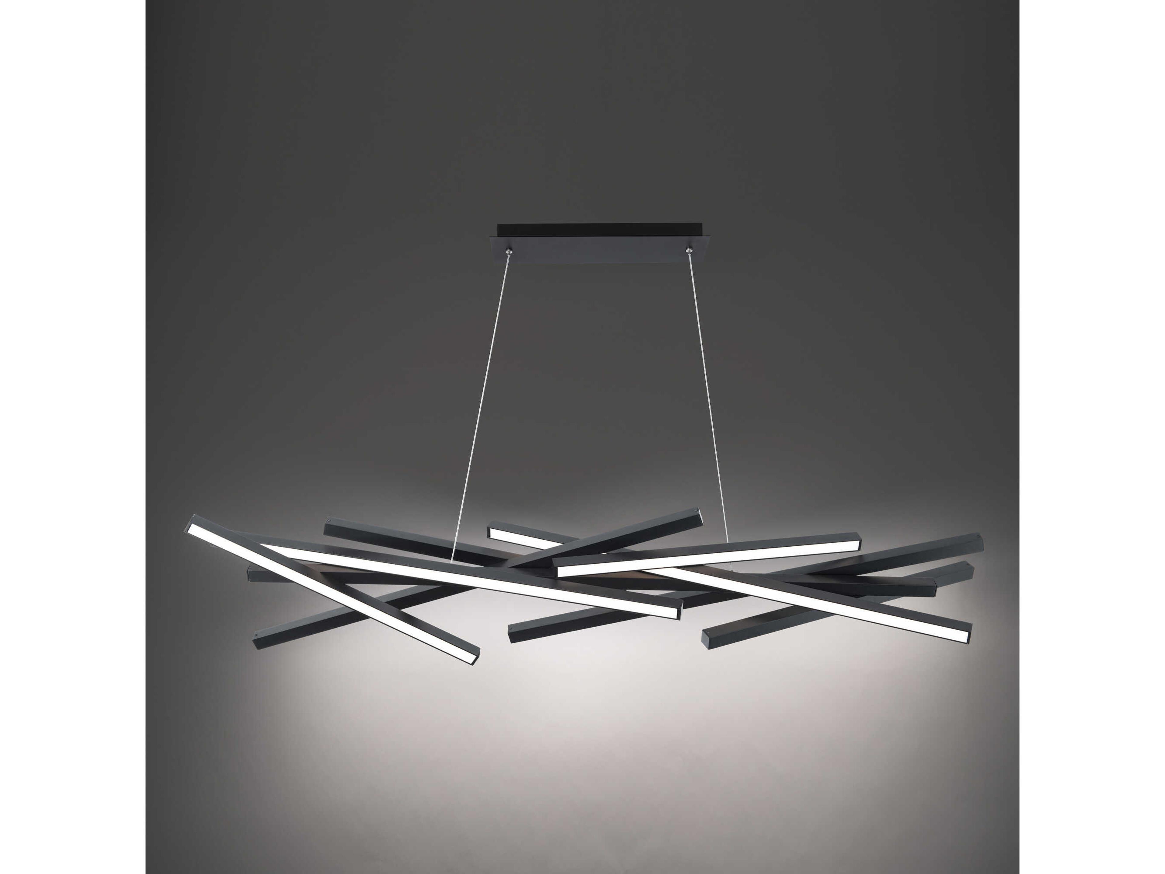 dweLED by WAC Lighting Parallax 8-Light Black LED Linear Island Pendant