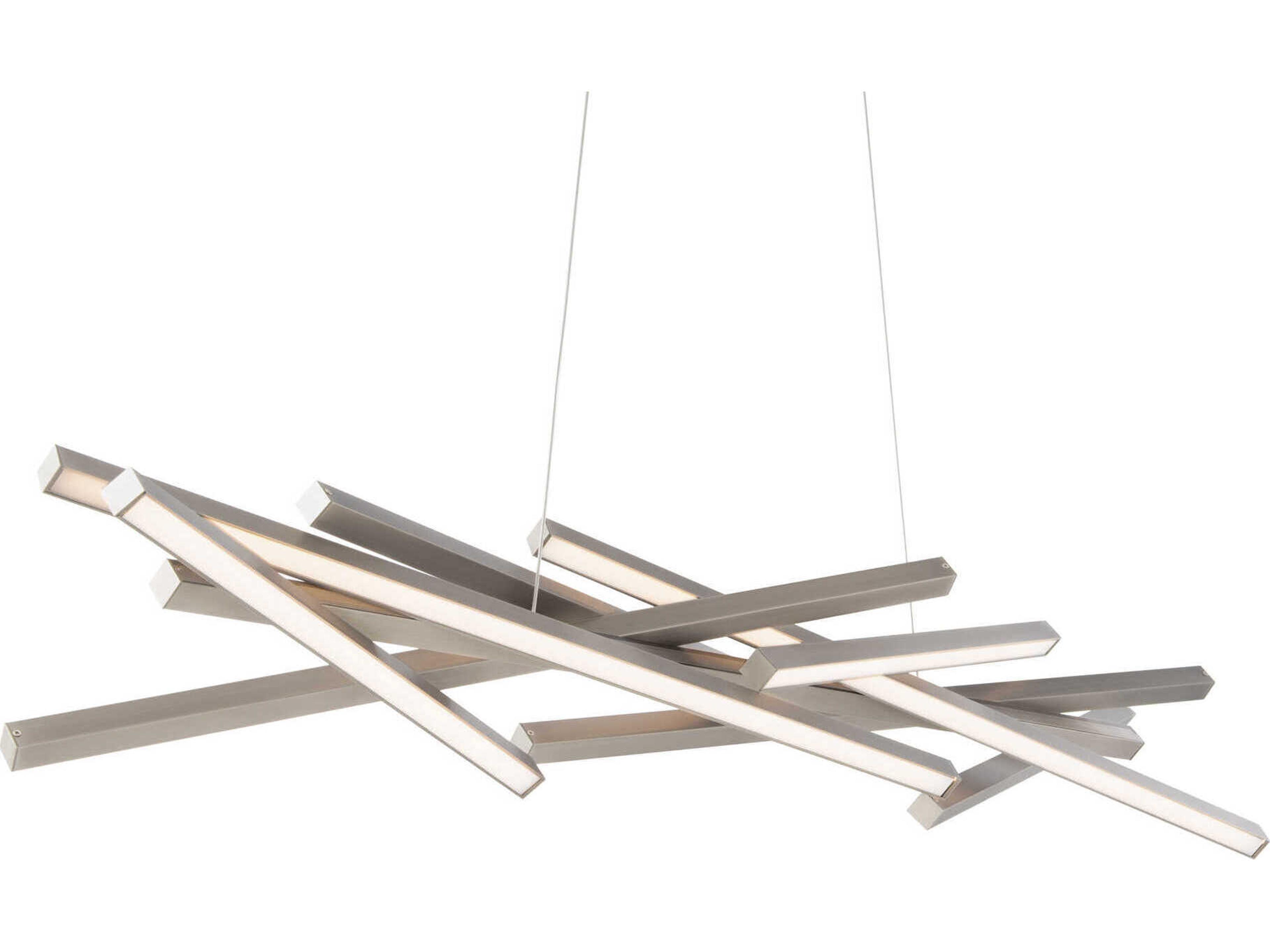 dweLED by WAC Lighting Parallax 8-Light Brushed Nickel LED Linear Island Pendant