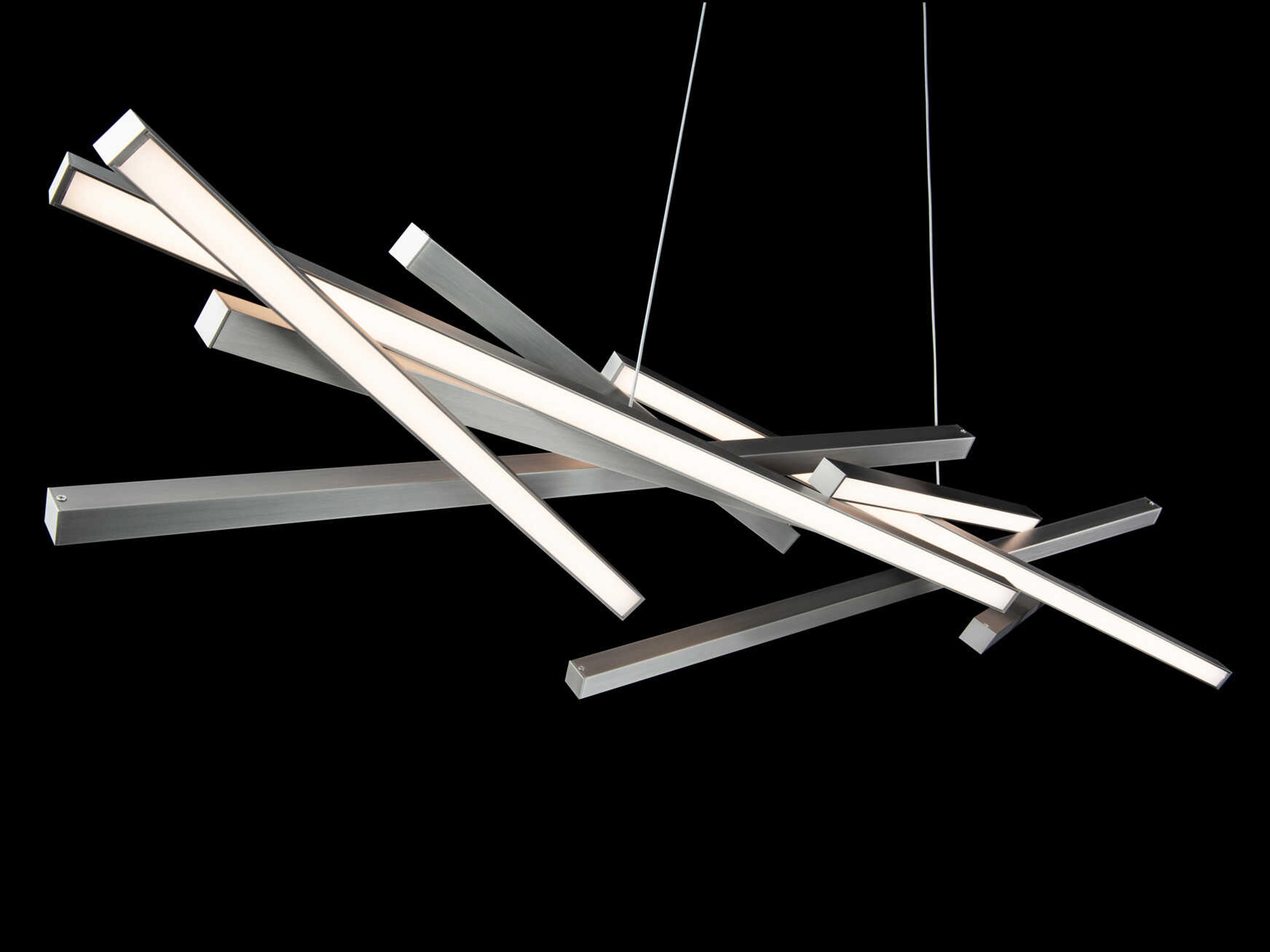 dweLED by WAC Lighting Parallax 8-Light Brushed Nickel LED Linear Island Pendant