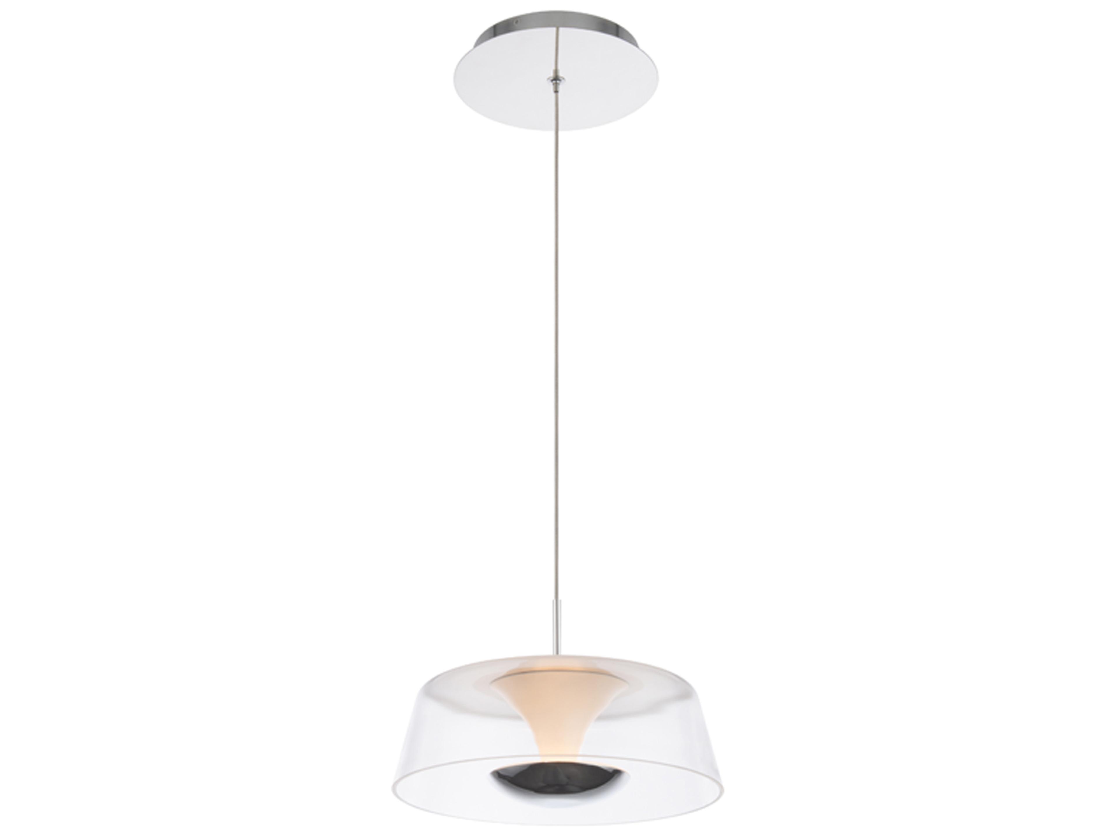 dweLED by WAC Lighting Branwen 1-Light Chrome Glass LED Round Mini Pendant