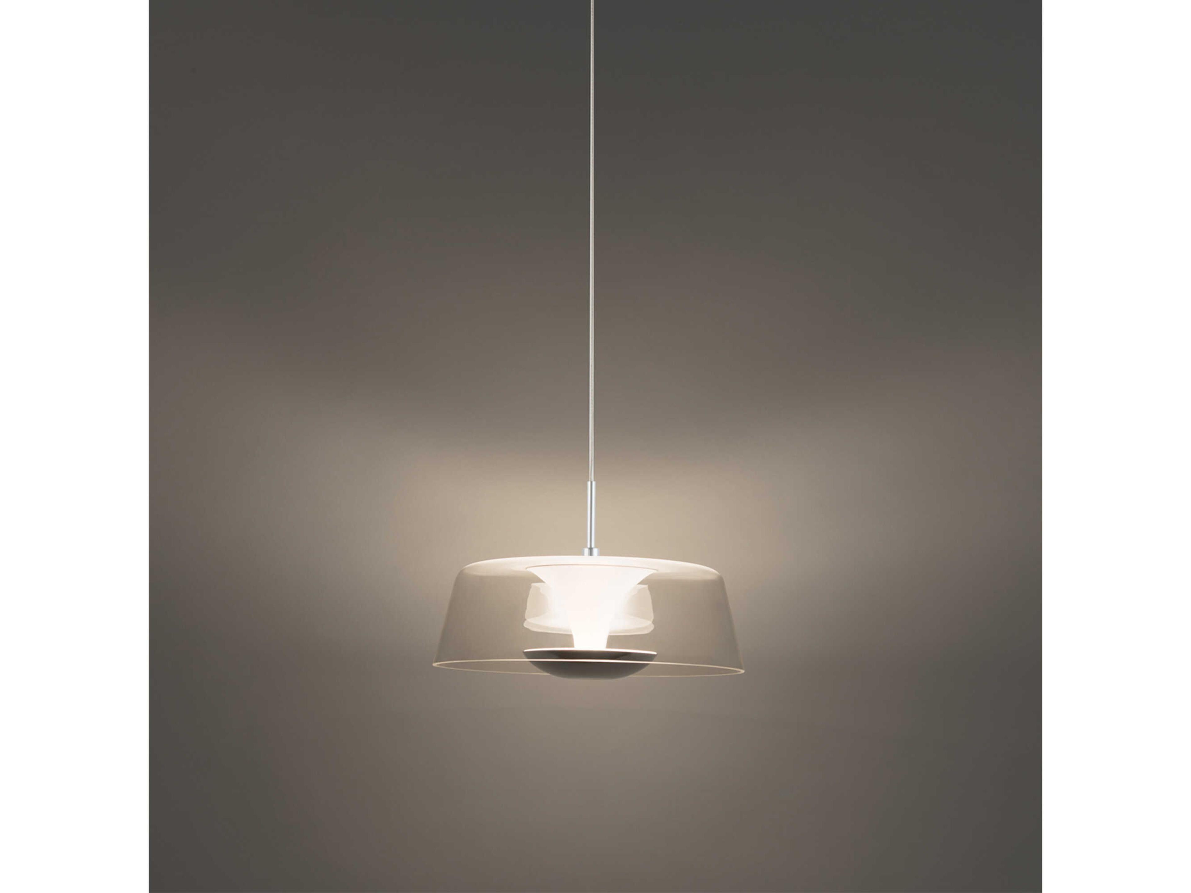 dweLED by WAC Lighting Branwen 1-Light Chrome Glass LED Round Mini Pendant