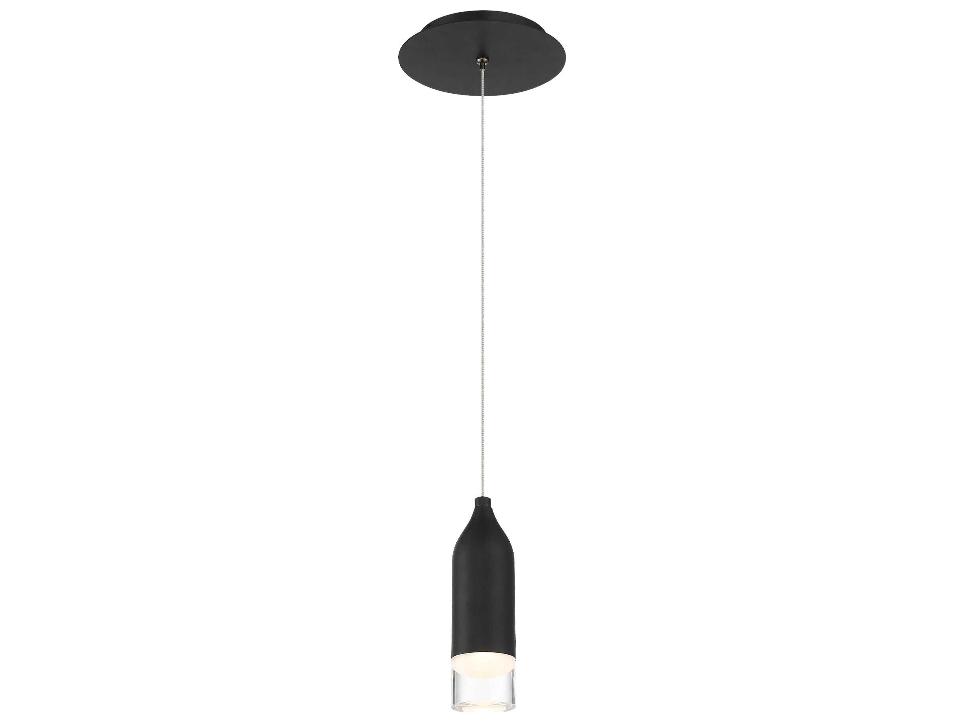 dweLED by WAC Lighting Action 1-Light Black LED Cylinder Linear Mini Pendant