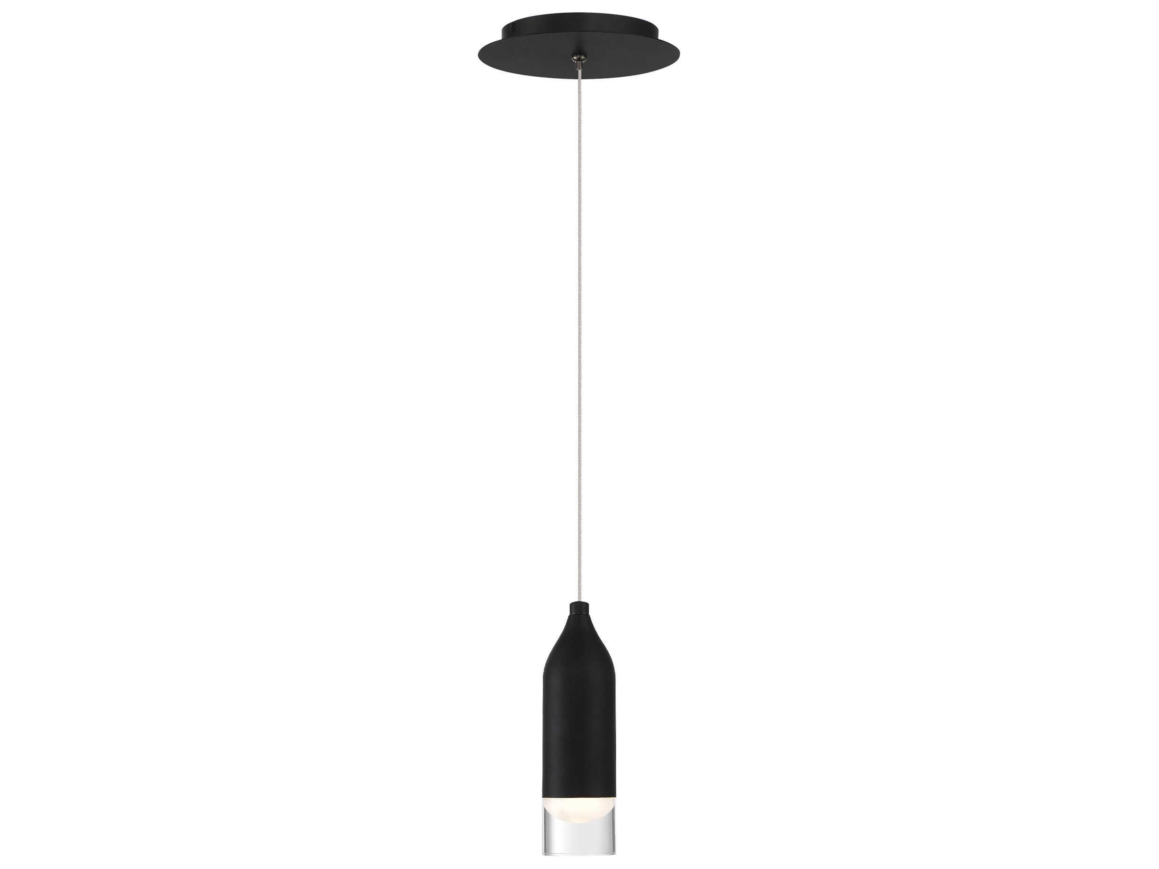 dweLED by WAC Lighting Action 1-Light Black LED Cylinder Linear Mini Pendant