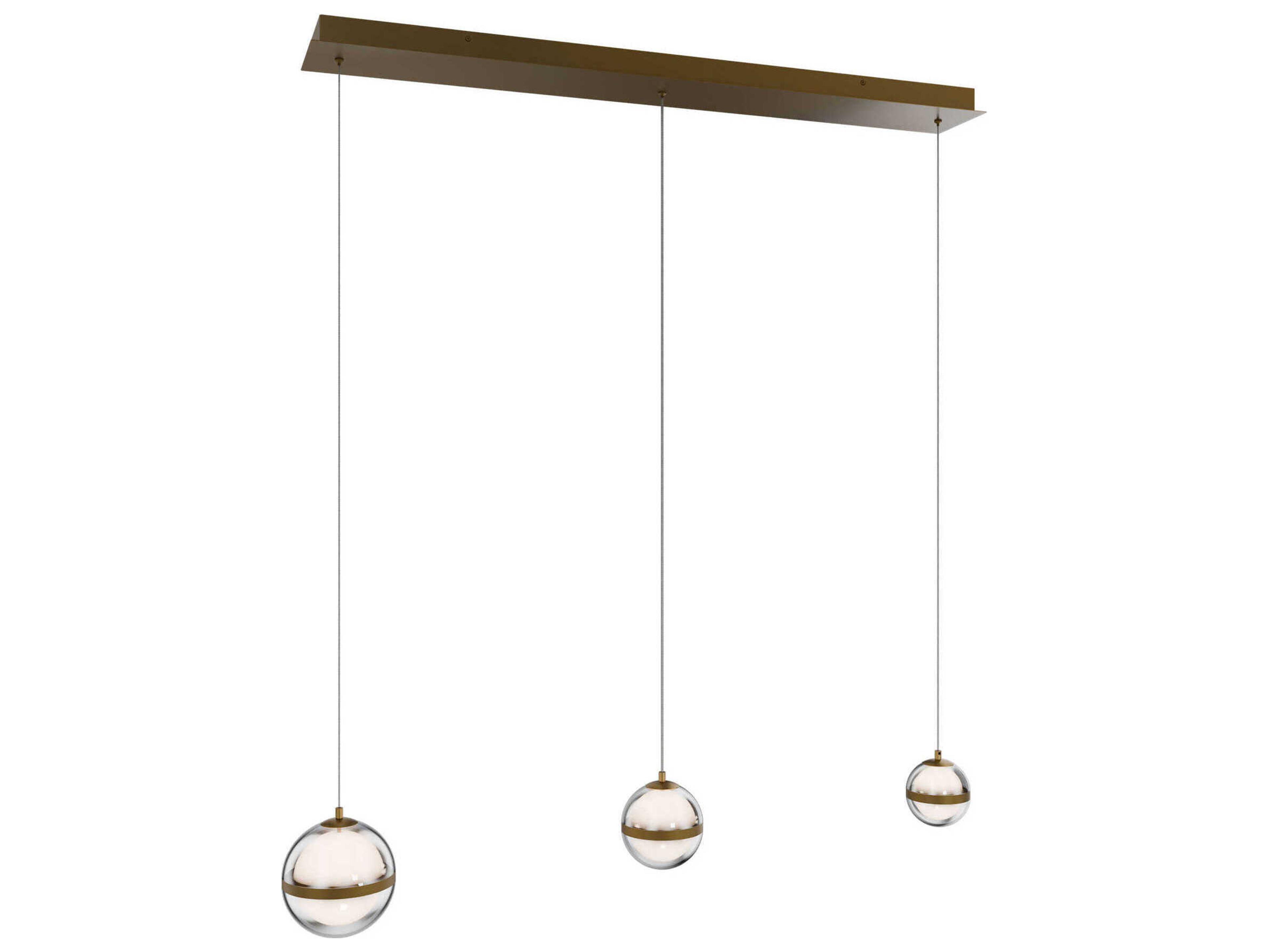 Cyllindra 3-Light Aged Brass Globe Island Pendant