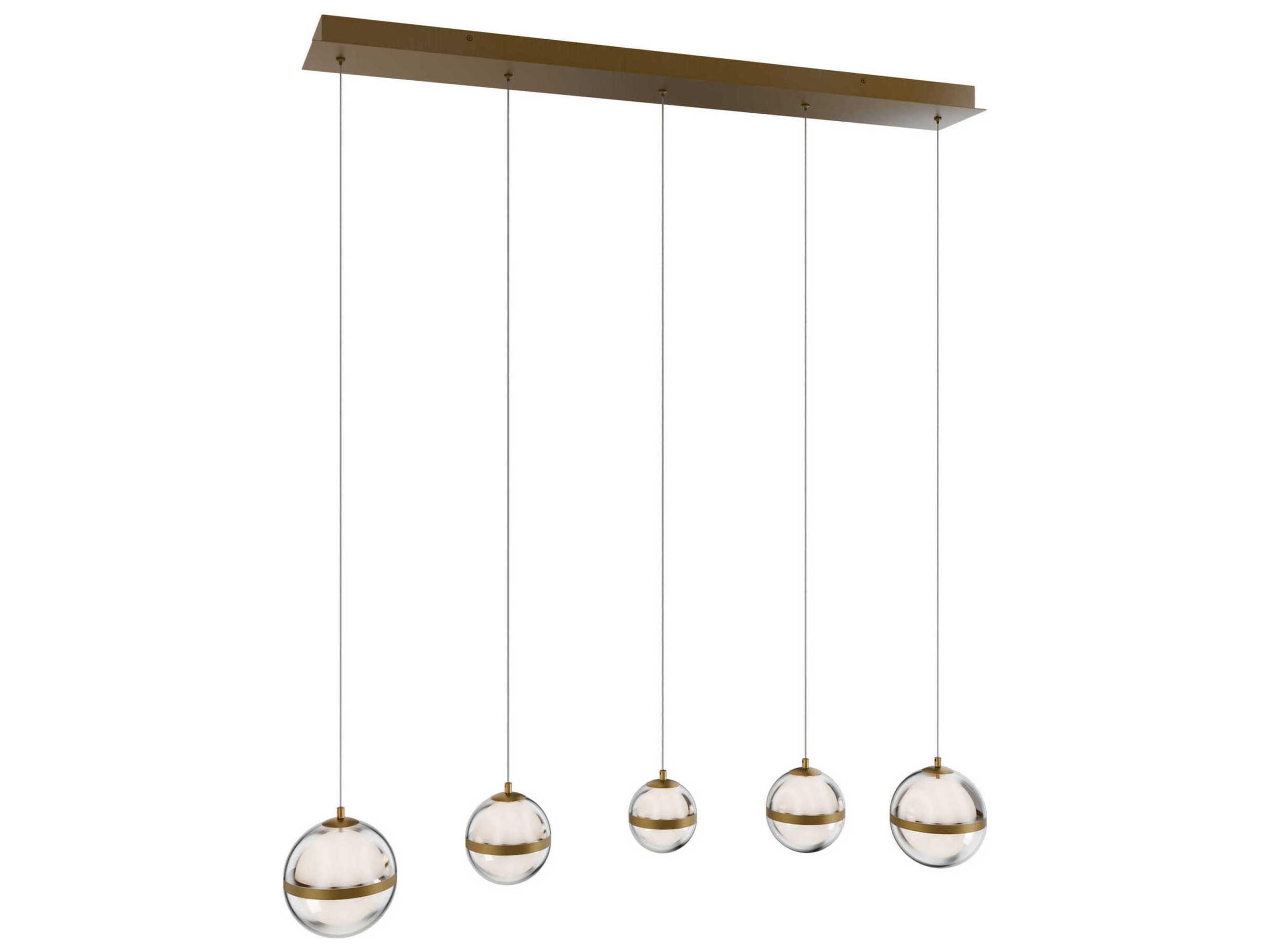Cyllindra 5-Light Aged Brass Globe Island Pendant