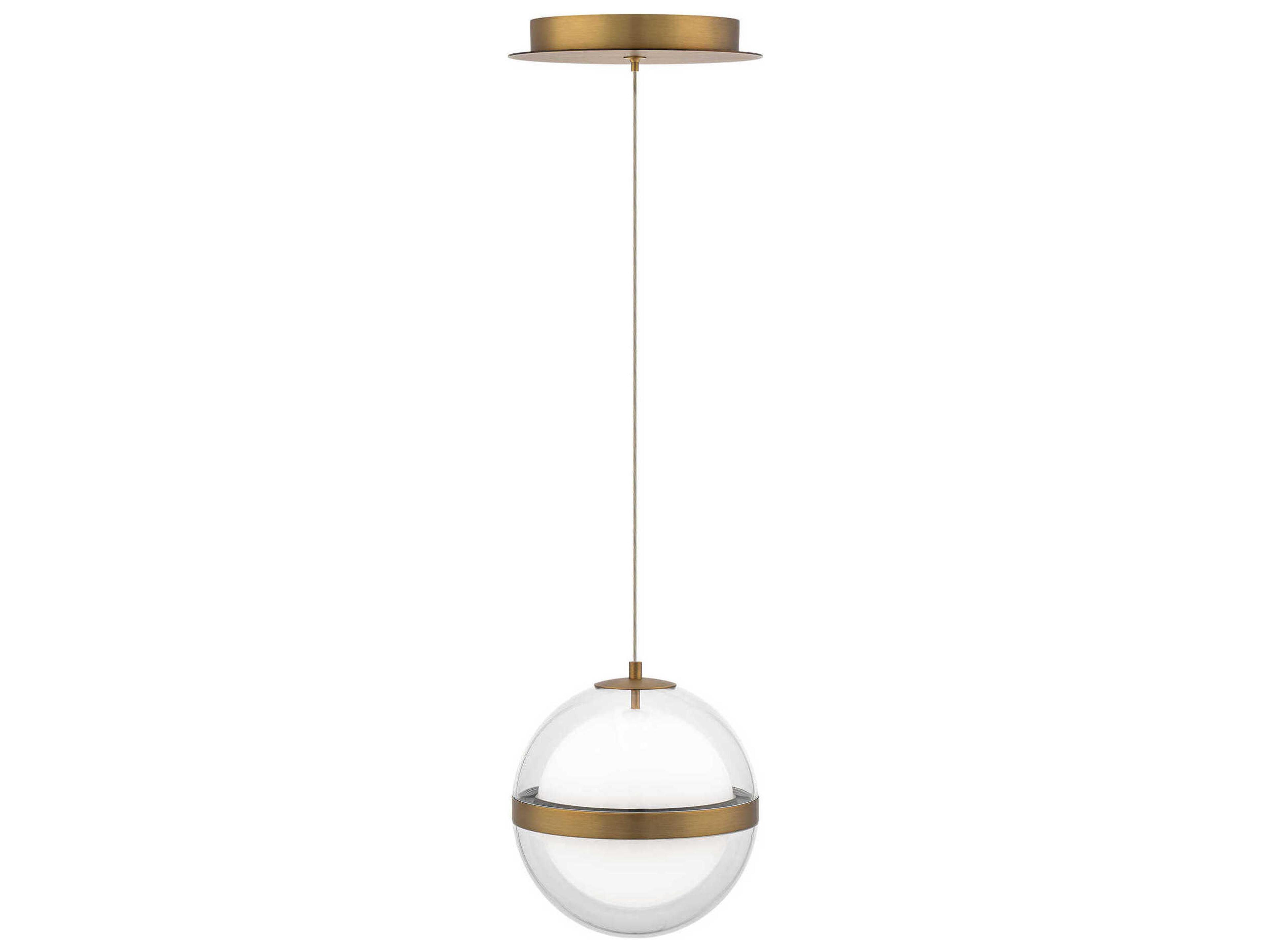 dweLED by WAC Lighting Cyllindra 1-Light Aged Brass Globe Mini Pendant