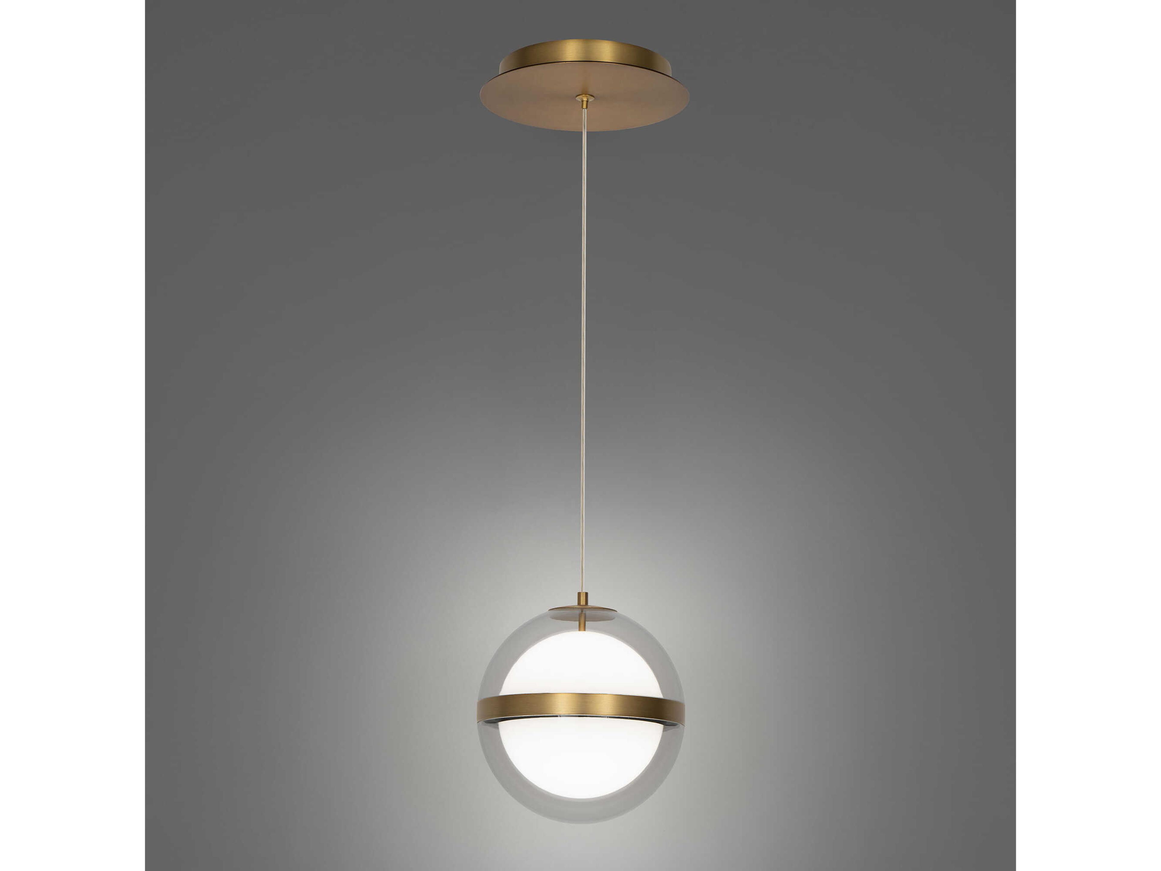 dweLED by WAC Lighting Cyllindra 1-Light Aged Brass Globe Mini Pendant