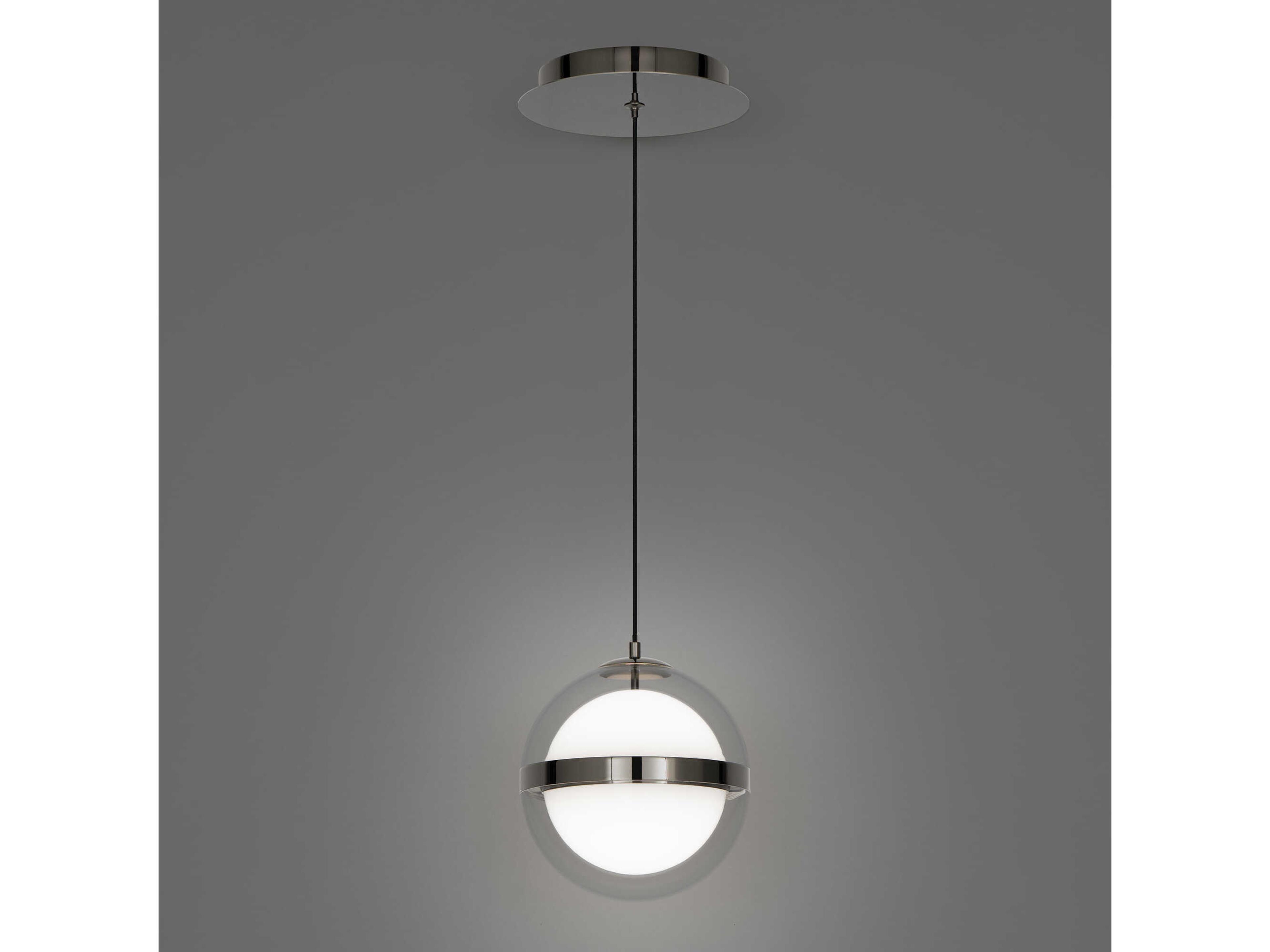 dweLED by WAC Lighting Cyllindra 1-Light Black Chrome Globe Mini Pendant