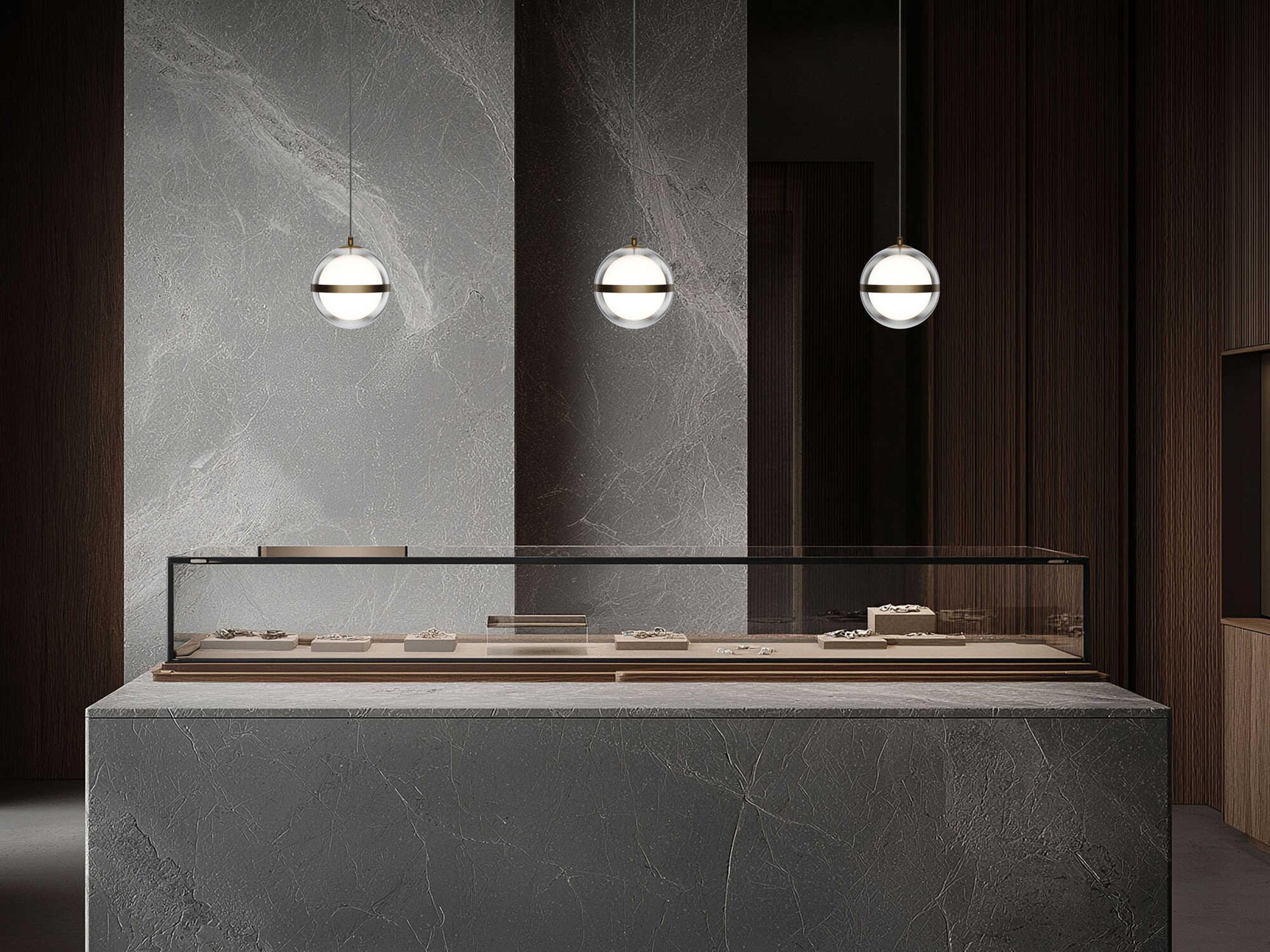 dweLED by WAC Lighting Cyllindra 1-Light Black Chrome Globe Mini Pendant