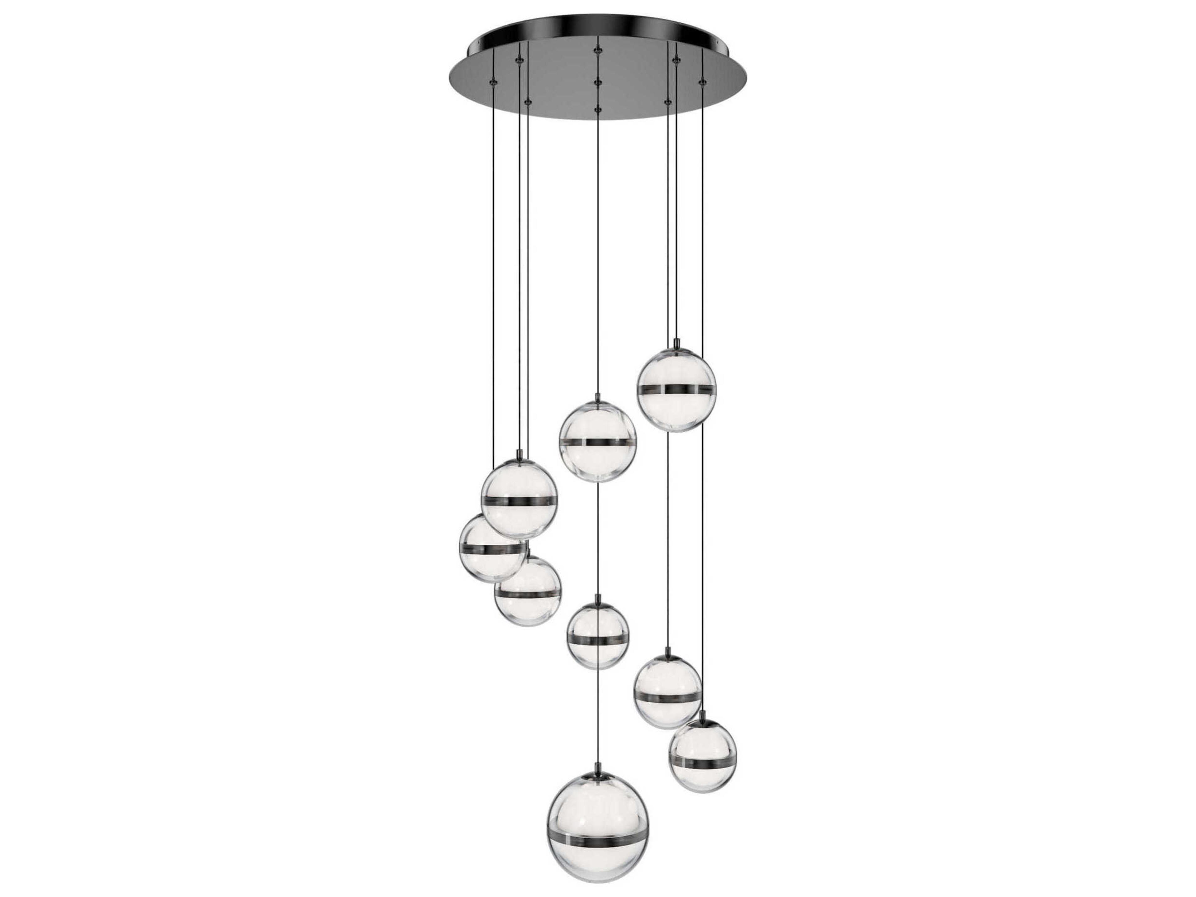 Cyllindra 9-Light Black Chrome Globe Mini Pendant