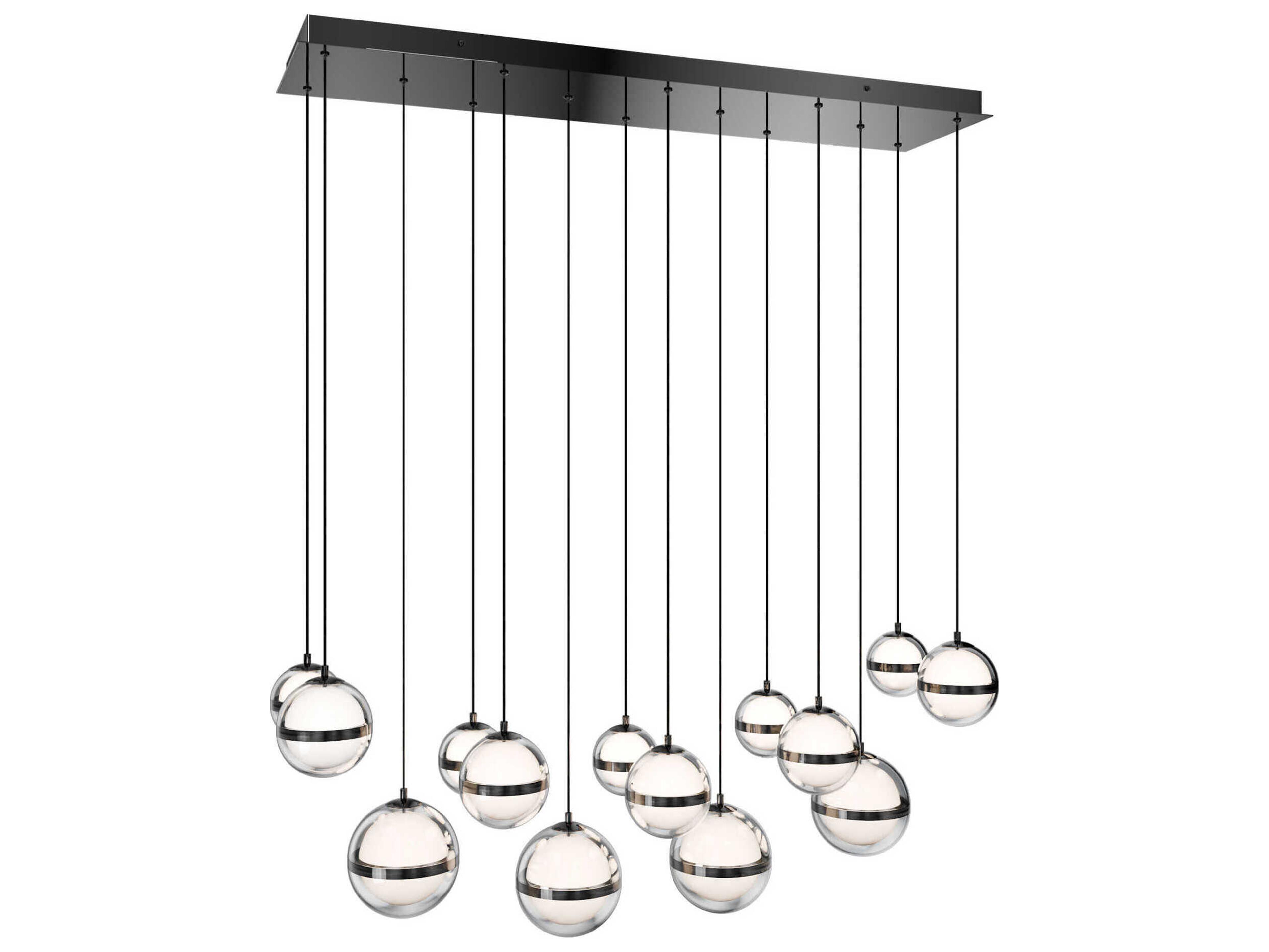 Cyllindra 14-Light Black Chrome Globe Island Pendant