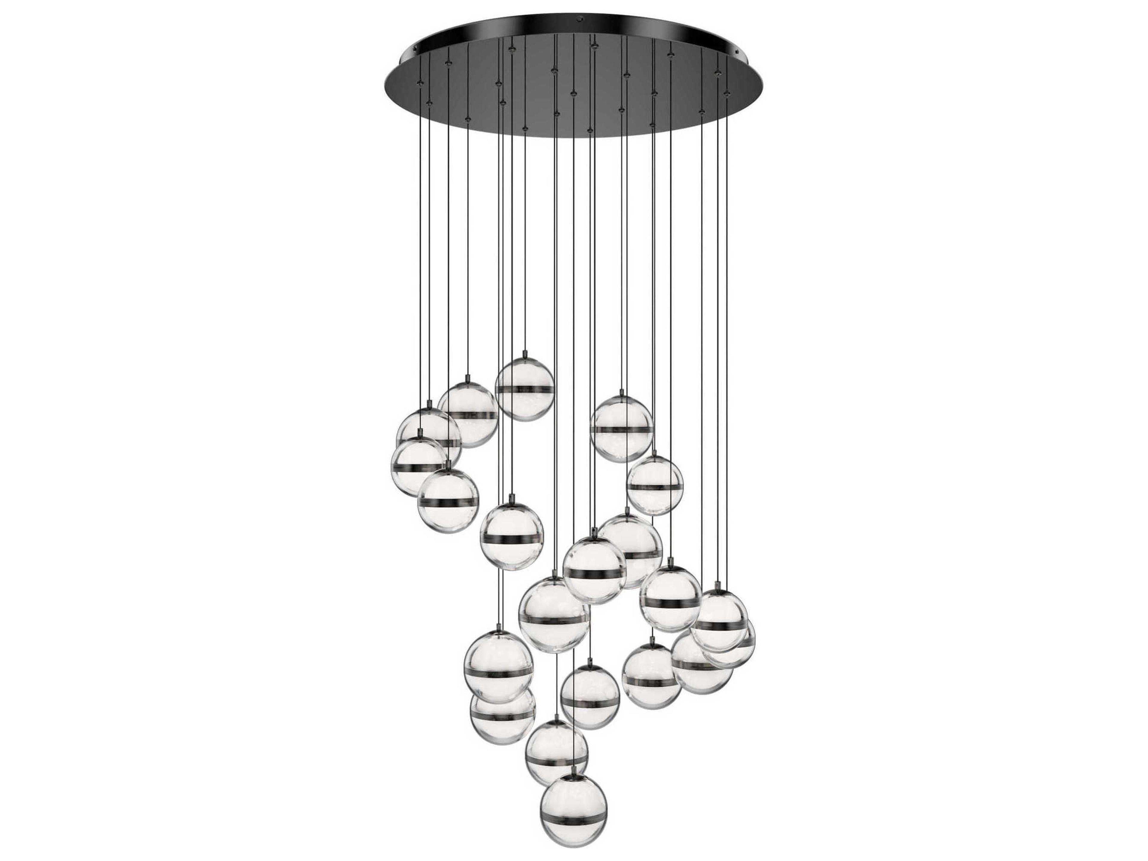 Cyllindra 21-Light Black Chrome Globe Mini Pendant