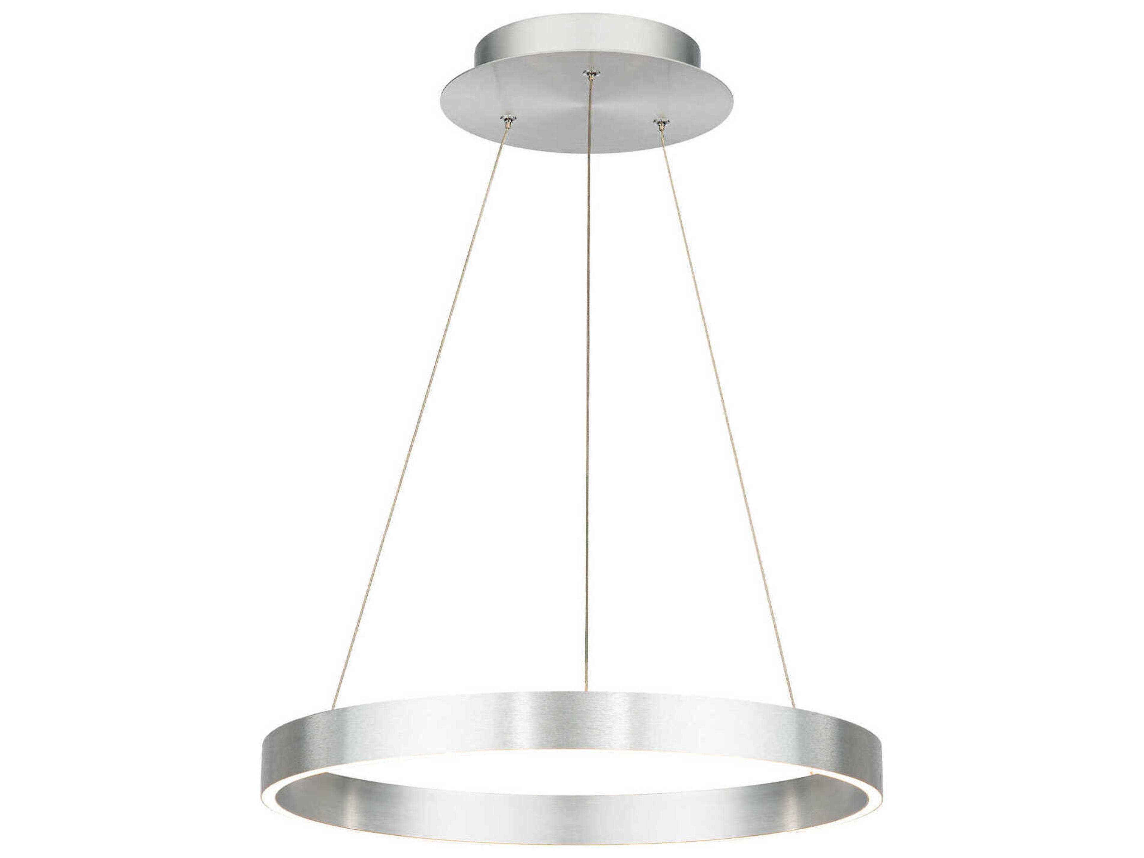 dweLED by WAC Lighting Sirius 1-Light Brushed Aluminum Silver LED Round Pendant