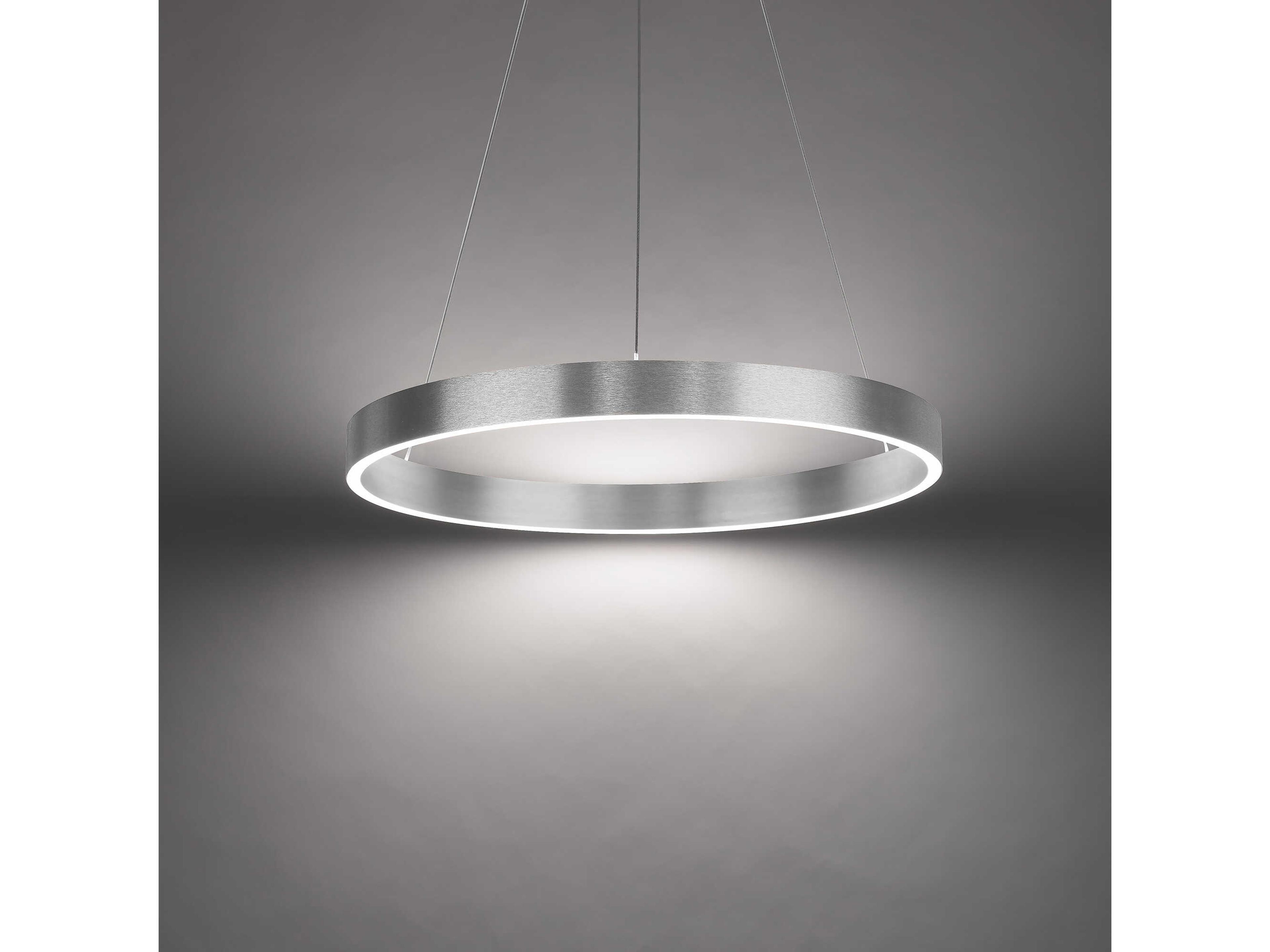 dweLED by WAC Lighting Sirius 1-Light Brushed Aluminum Silver LED Round Pendant