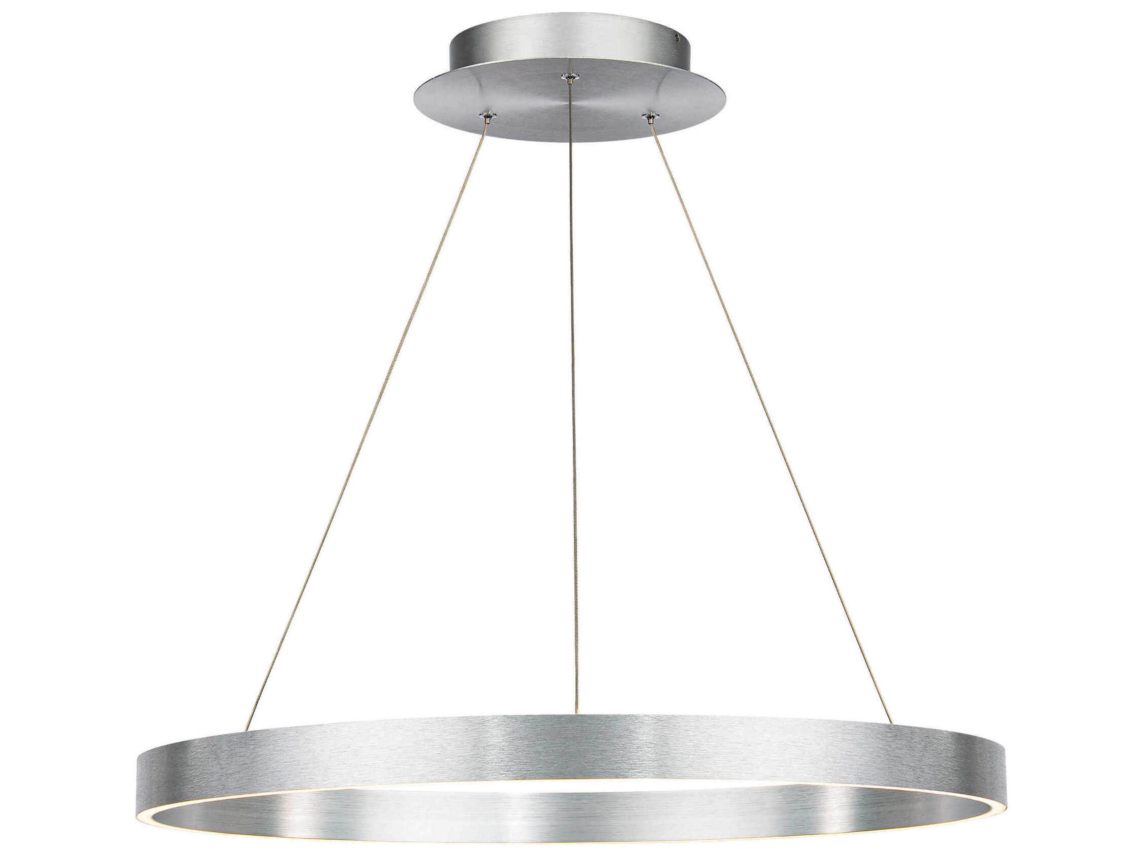 dweLED by WAC Lighting Sirius 1-Light Brushed Aluminum Silver LED Round Pendant