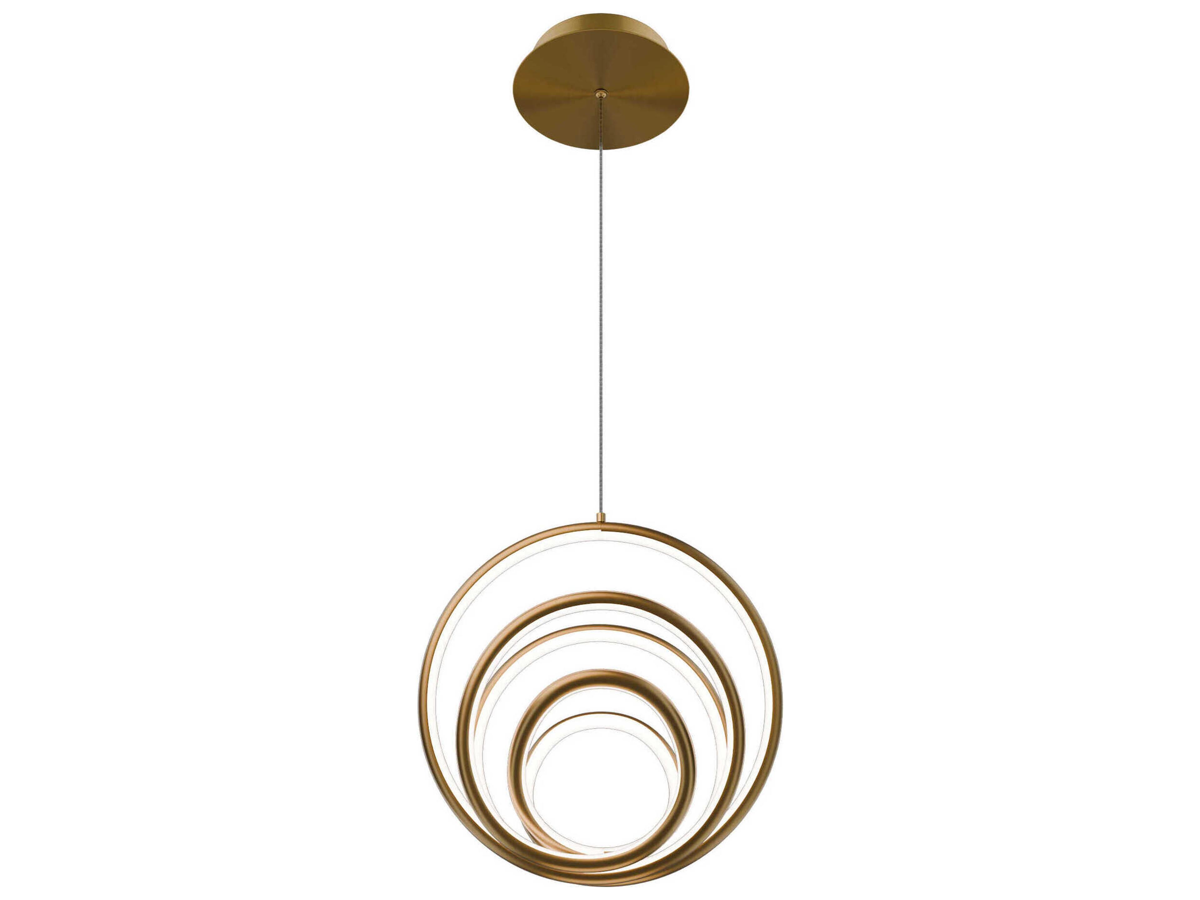 dweLED by WAC Lighting Hoopla 1-Light Aged Brass Pendant