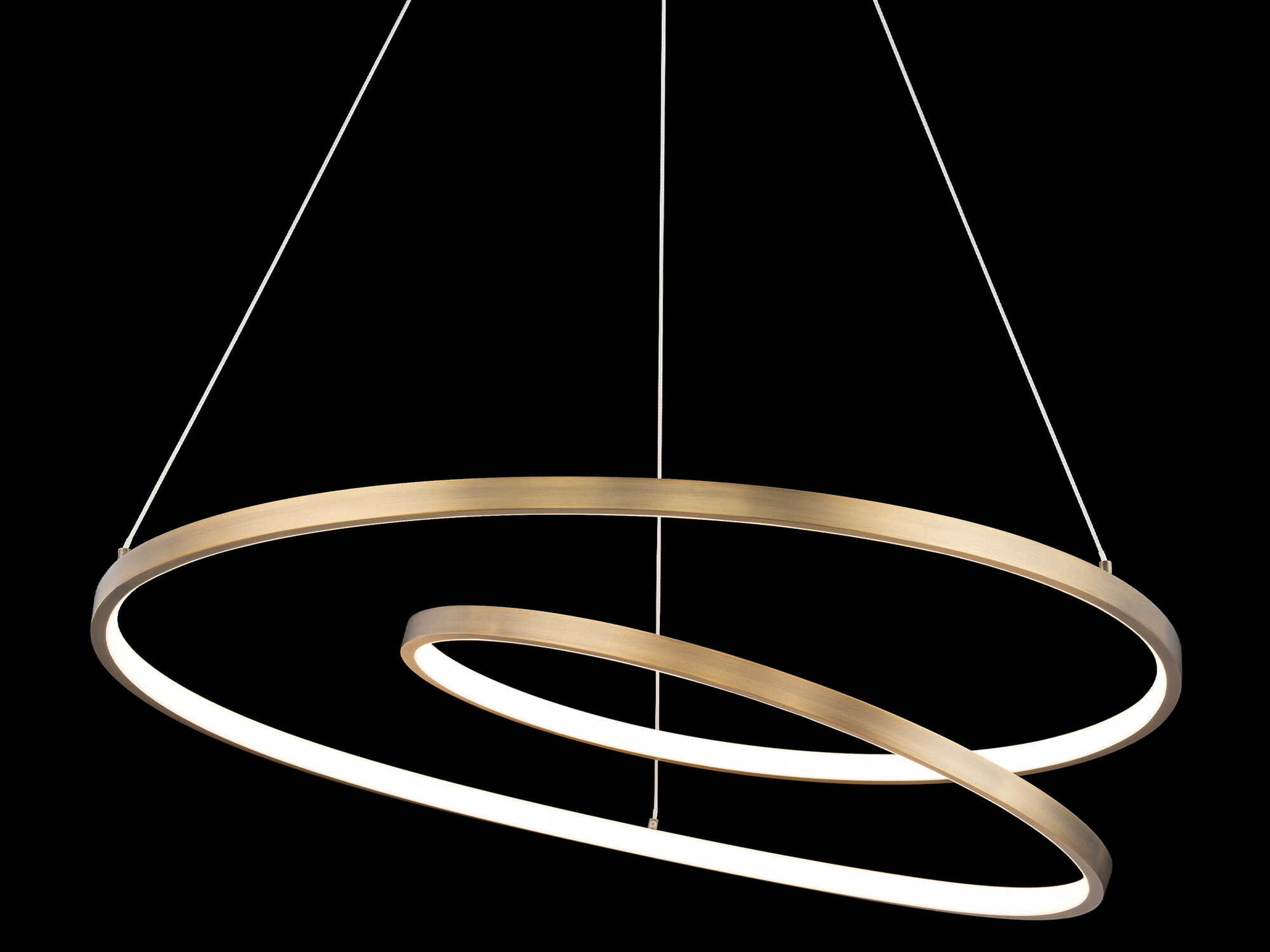 dweLED by WAC Lighting Marques 1-Light Aged Brass LED Round Pendant