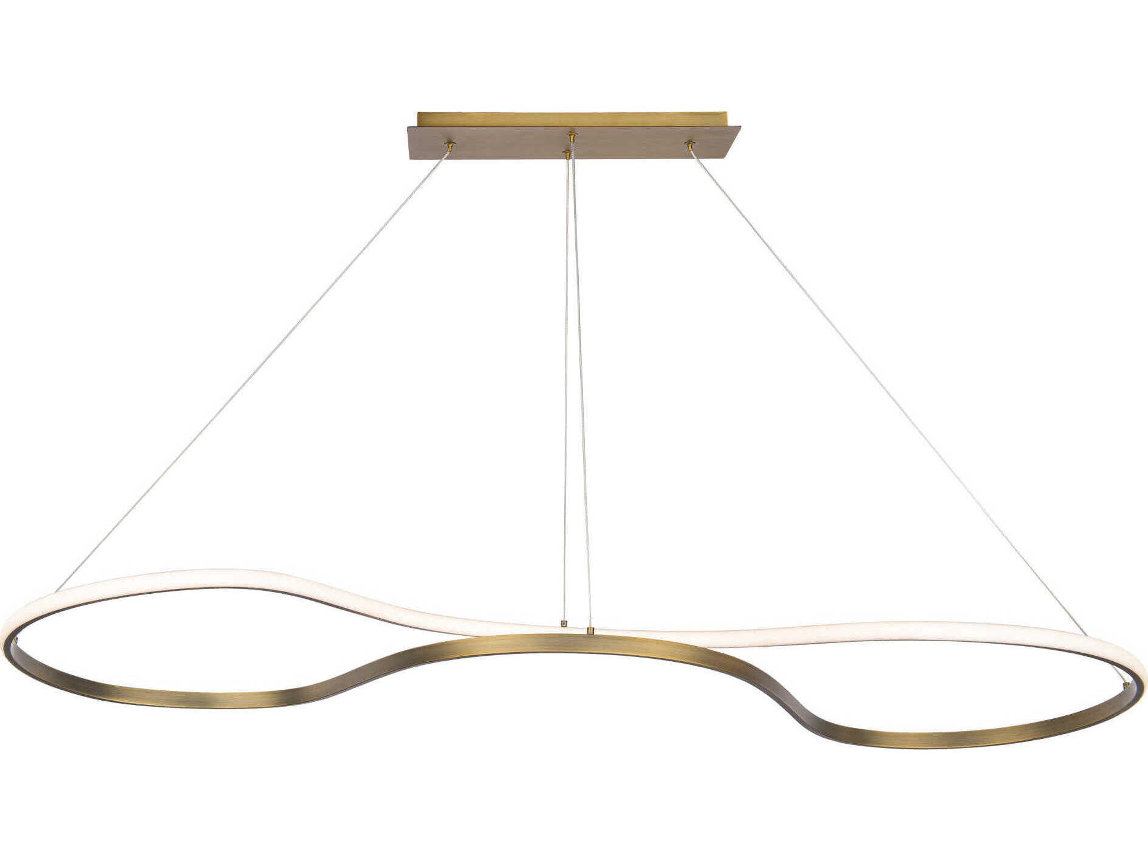 dweLED by WAC Lighting Marques 1-Light Aged Brass LED Round Island Pendant