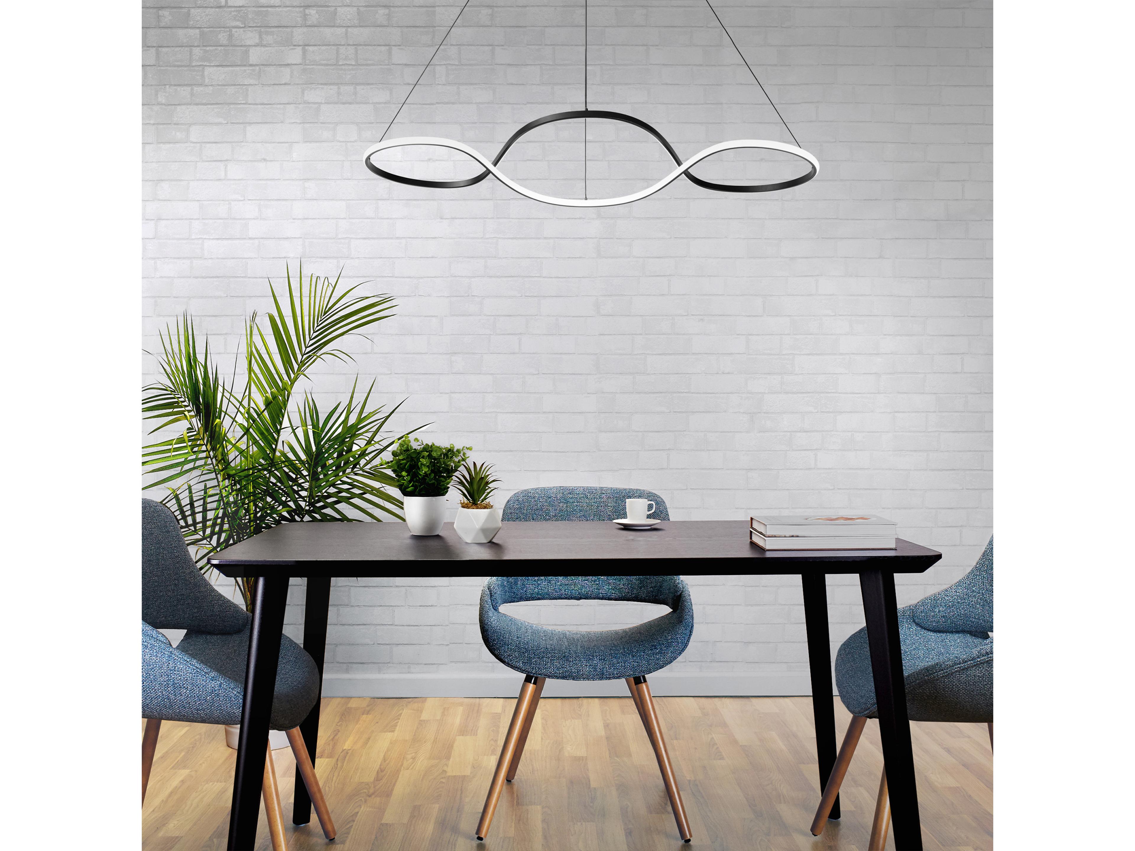 dweLED by WAC Lighting Marques 1-Light Black LED Round Island Pendant