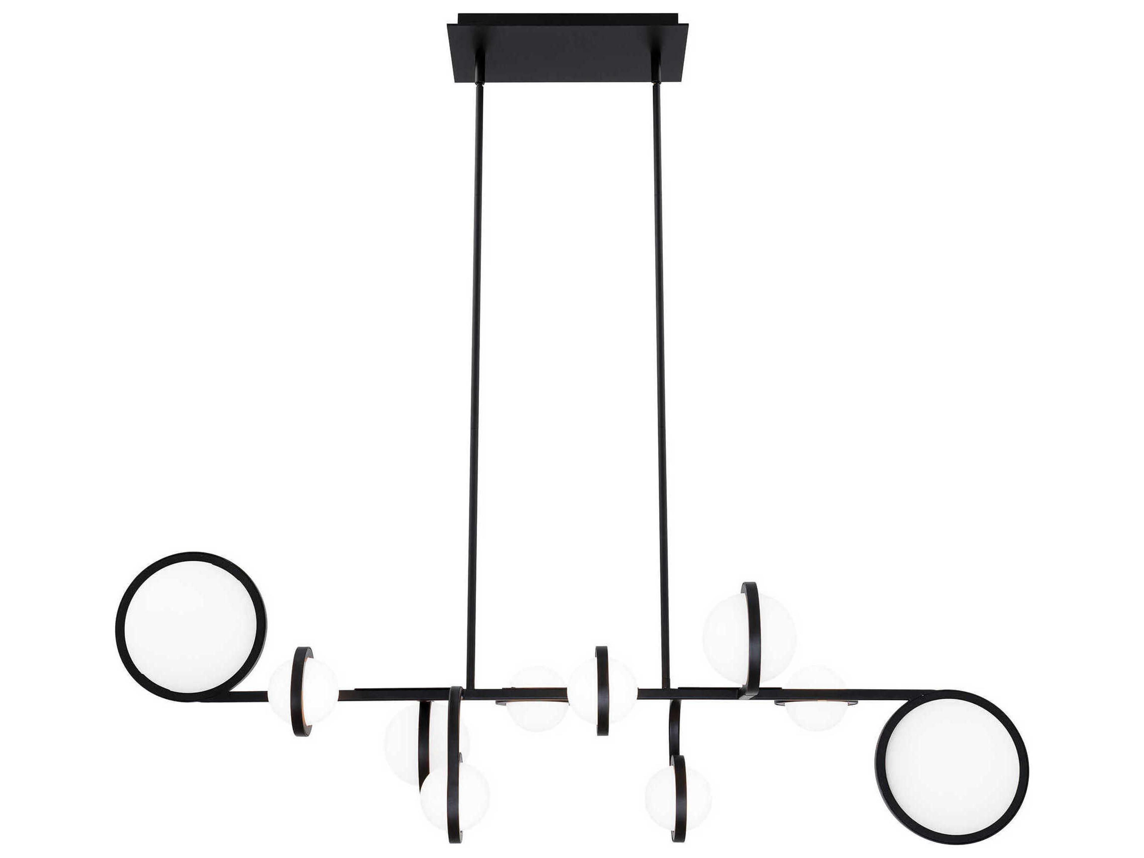 dweLED by WAC Lighting Satalite 10-Light Black Globe Linear Island Pendant