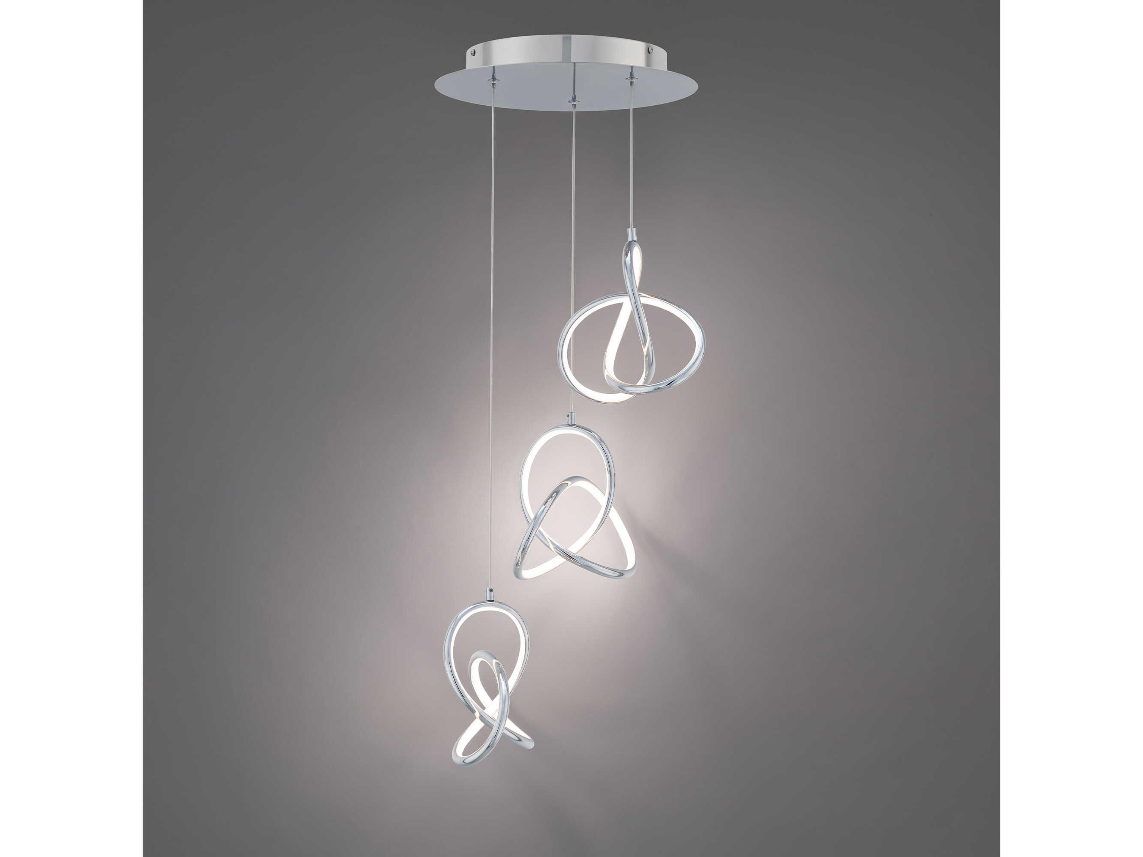 dweLED by WAC Lighting Vornado 3-Light Chrome Mini Pendant