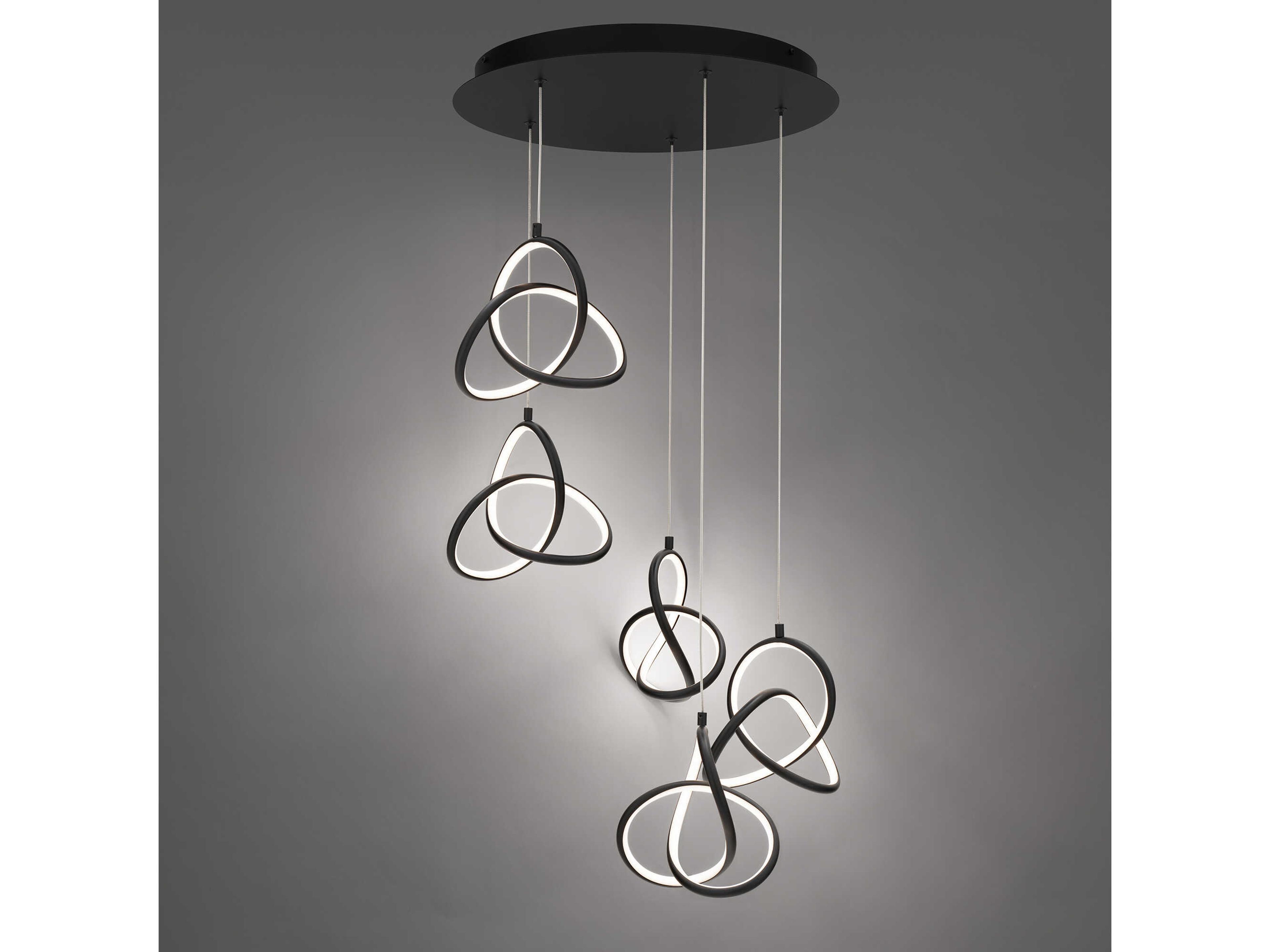 dweLED by WAC Lighting Vornado 5-Light Black Pendant