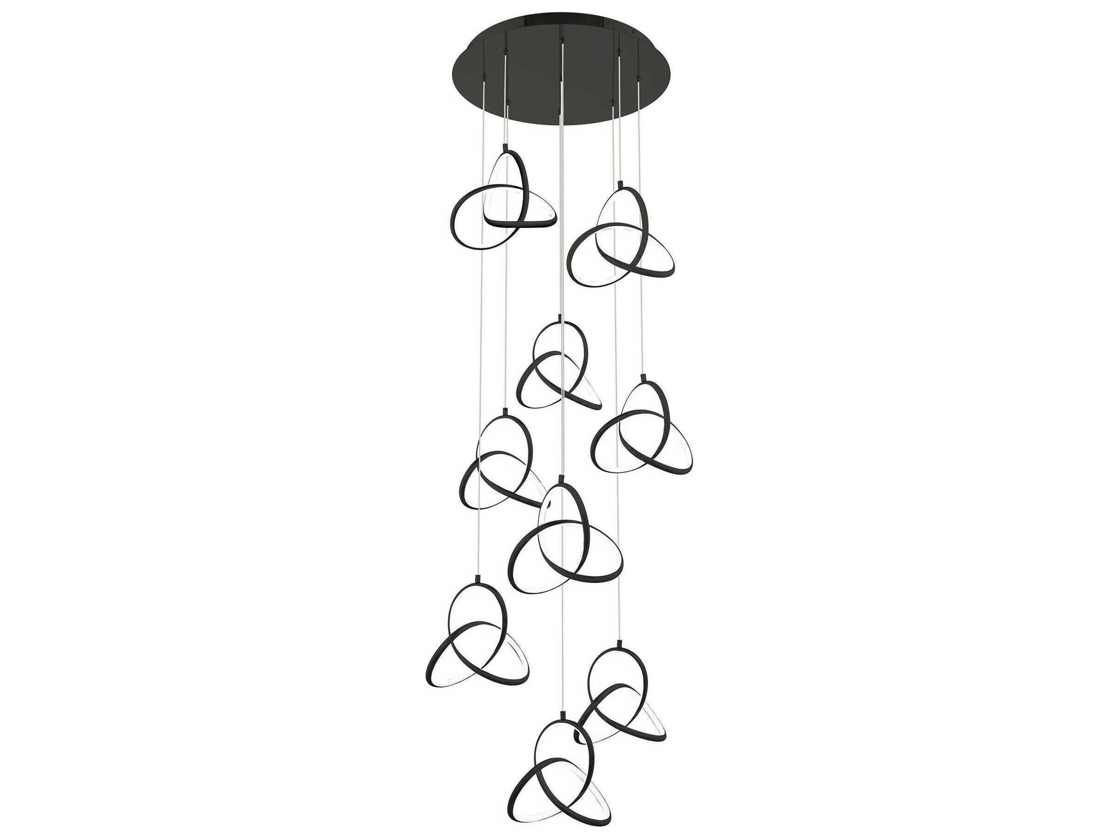 dweLED by WAC Lighting Vornado 9-Light Black Pendant